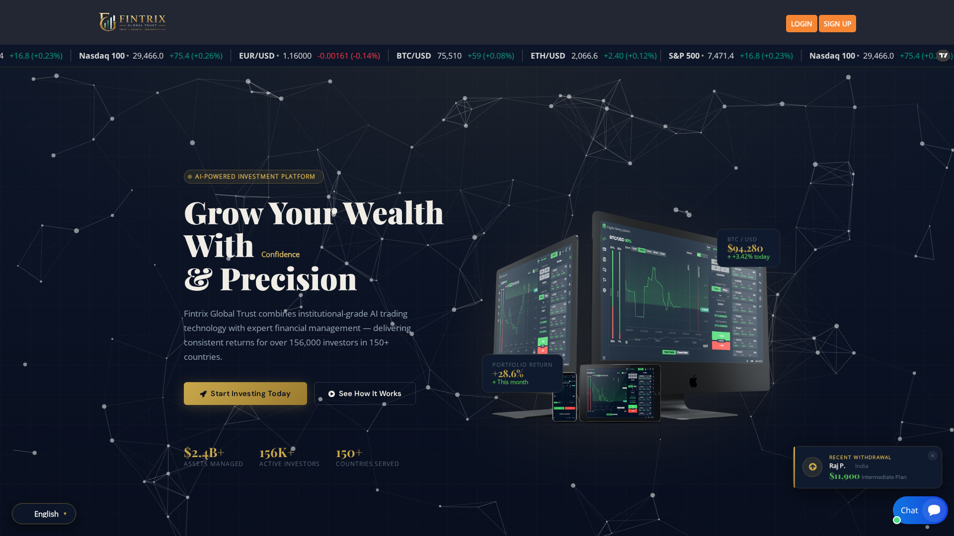 Screenshot of fintrixglobaltrust.com