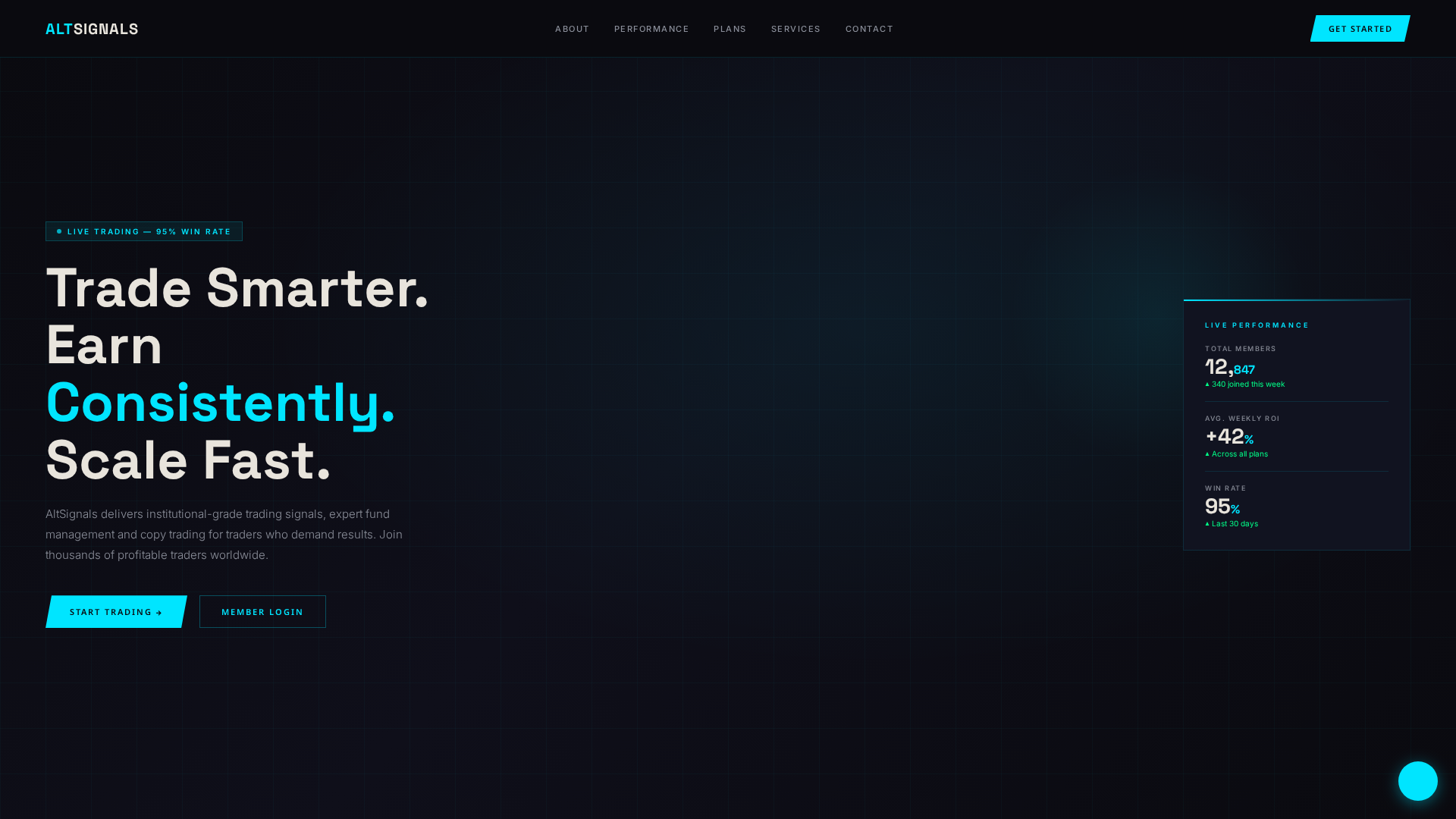 Screenshot of altsignals.finance