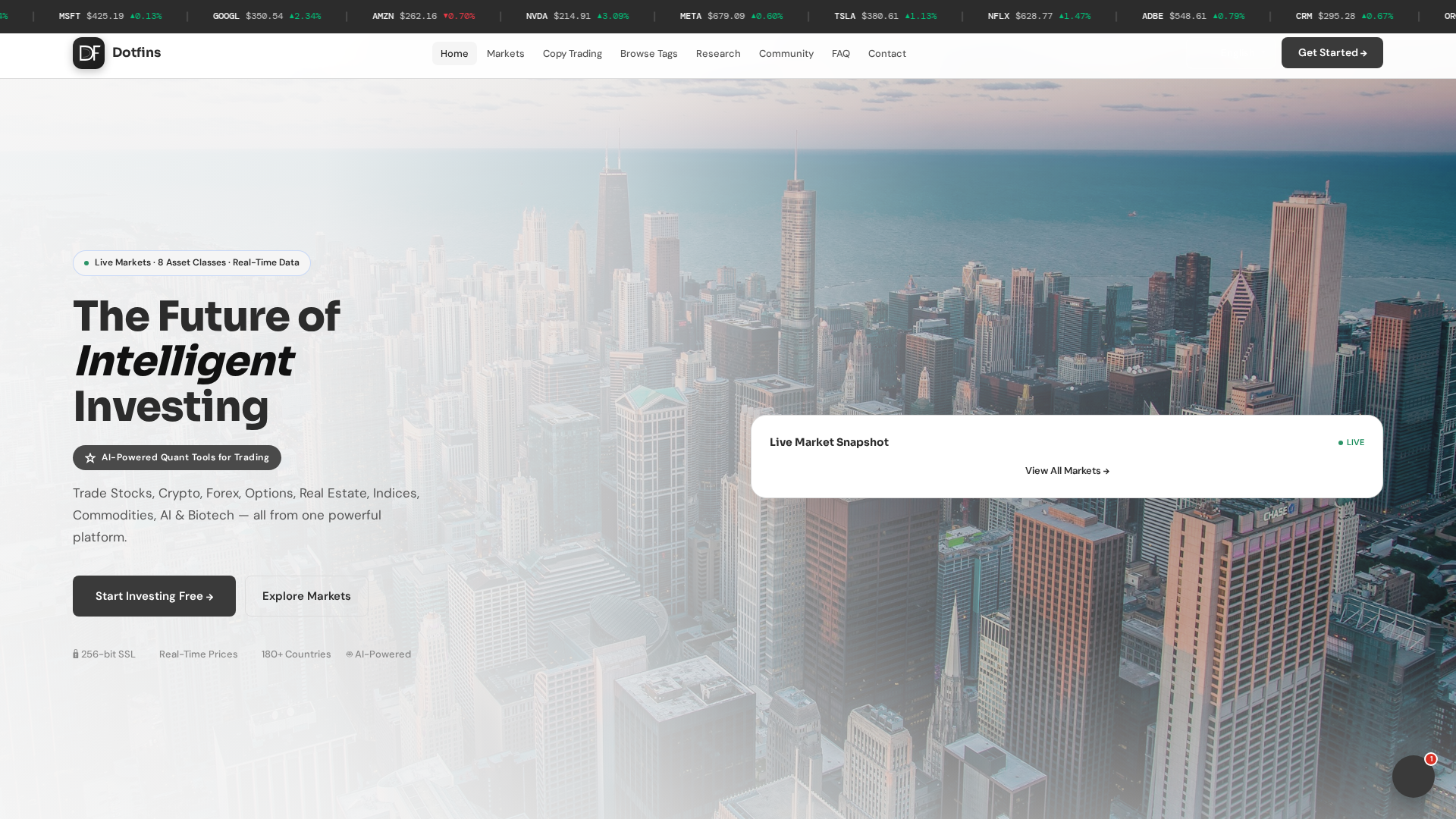 Screenshot of dotfins.org
