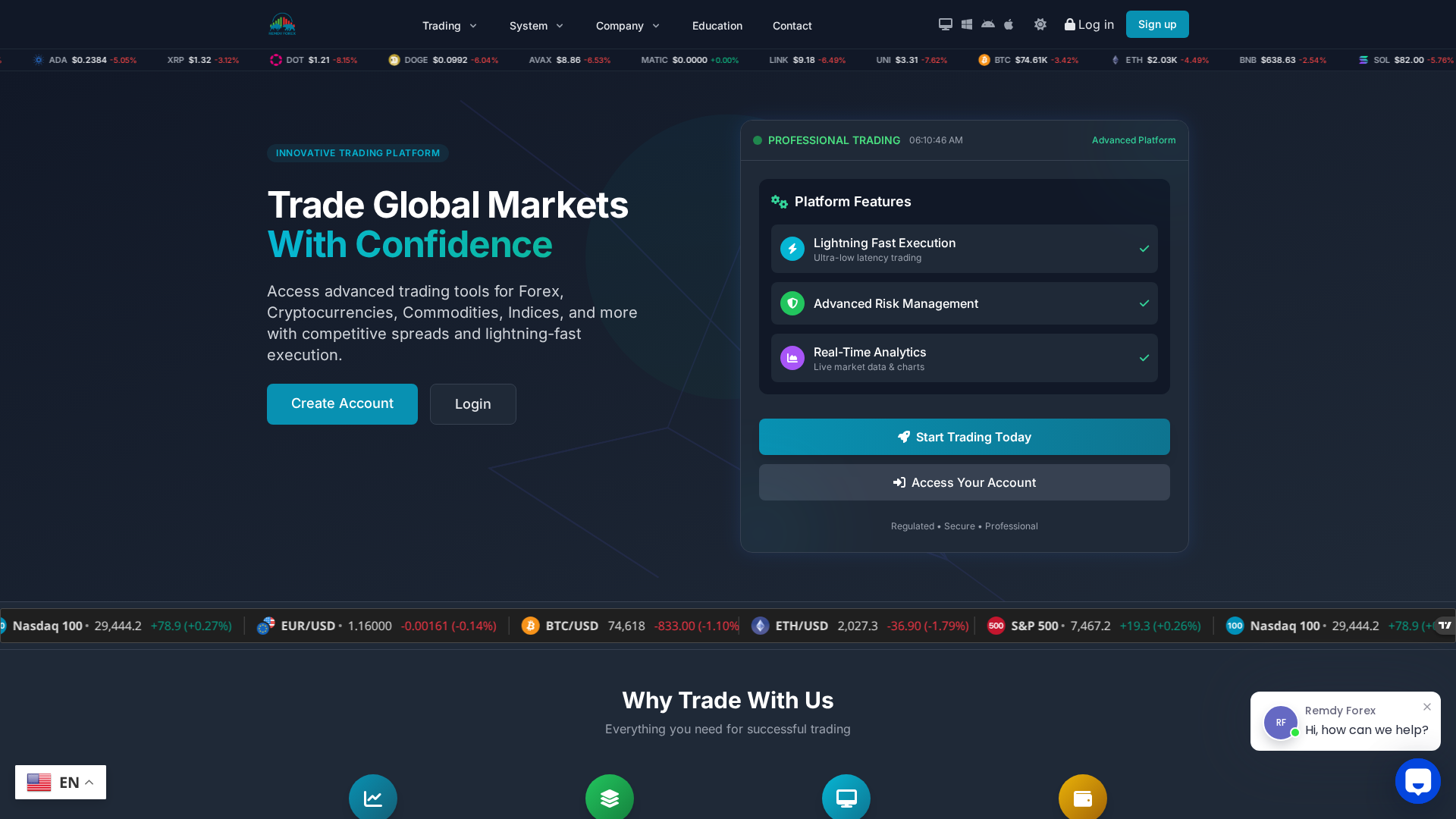 Screenshot of remdyforex.com