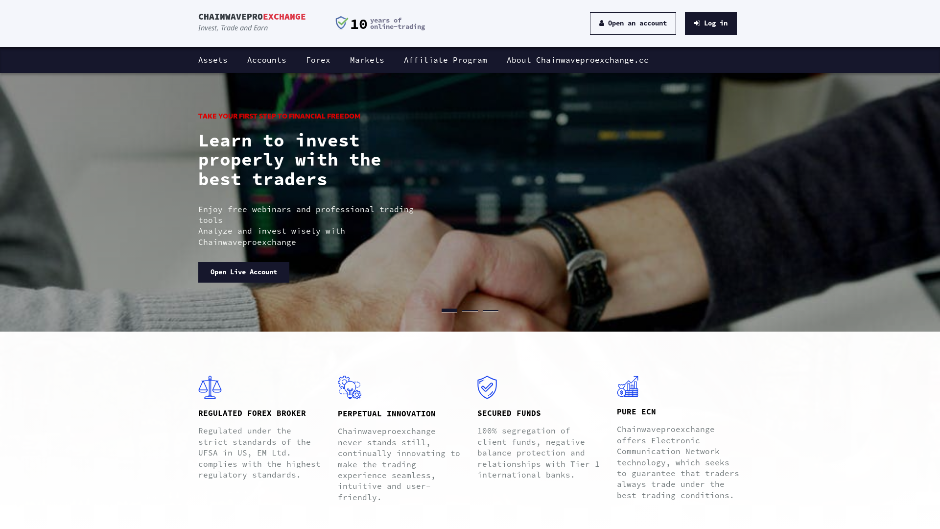 Screenshot of chainwaveproexchange.cc