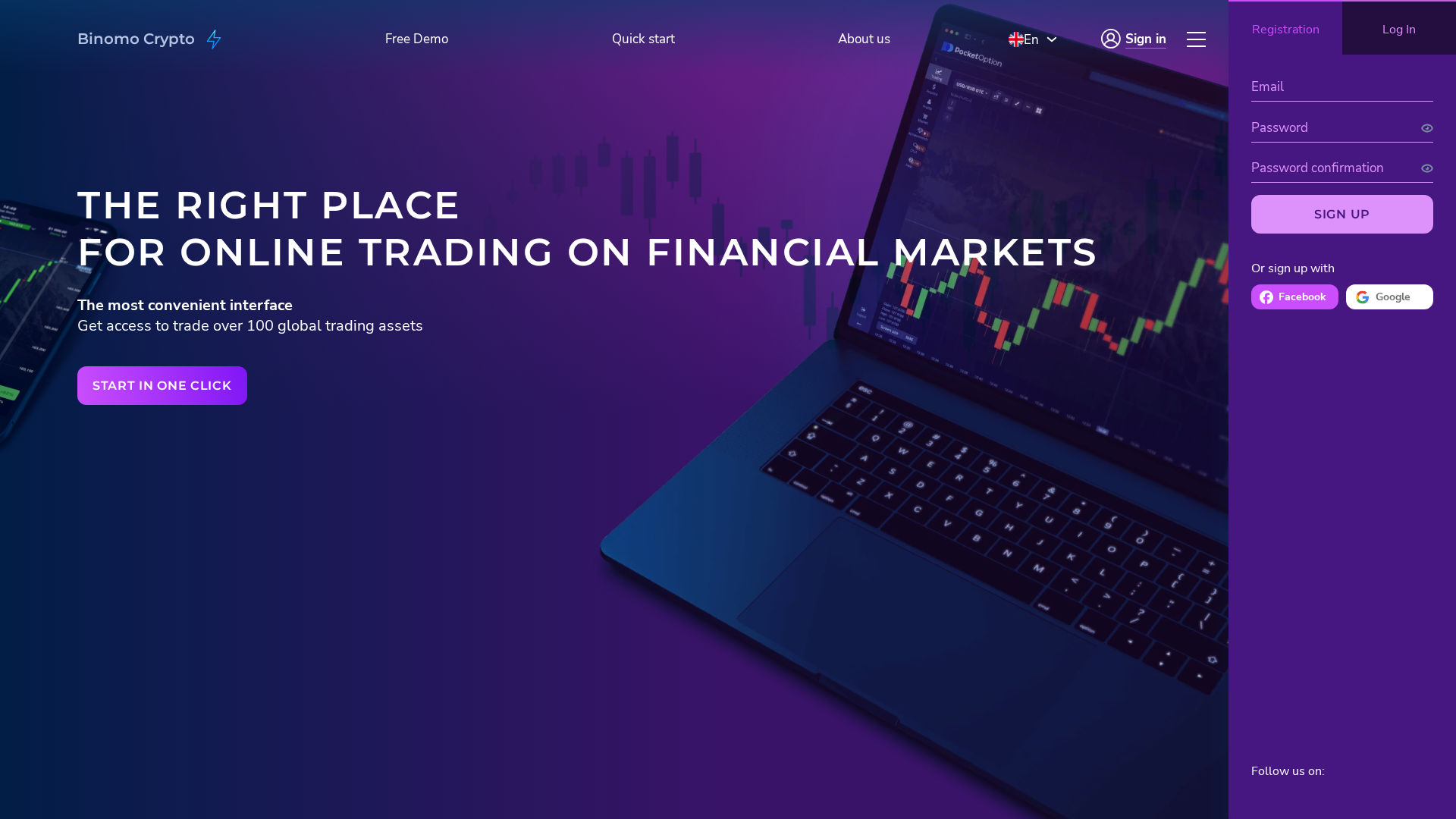 Screenshot of binomocrypto.com