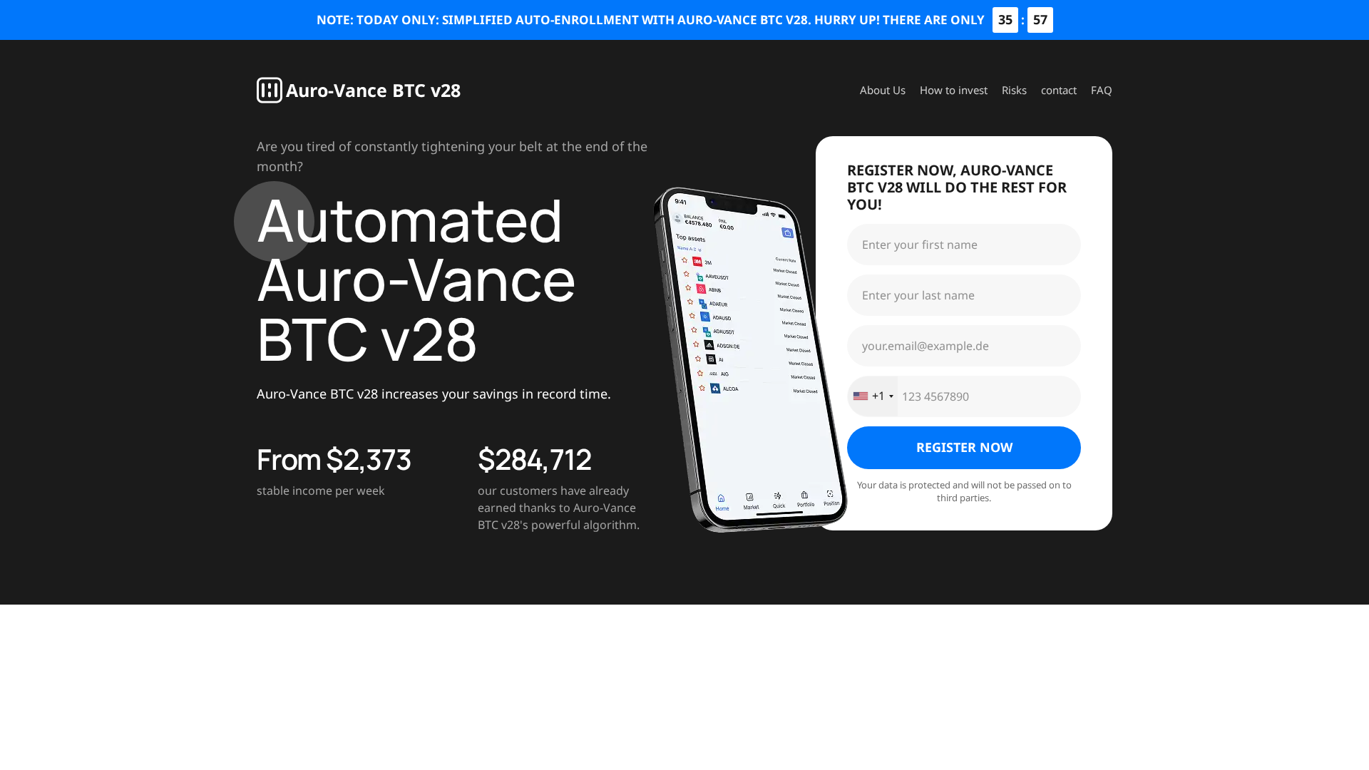 Screenshot of aurovancebtcv28.com
