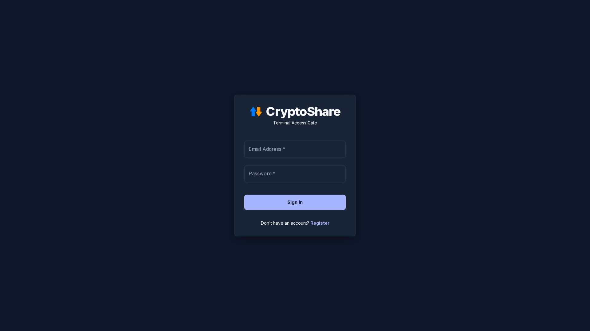 Screenshot of cryptoshare.online
