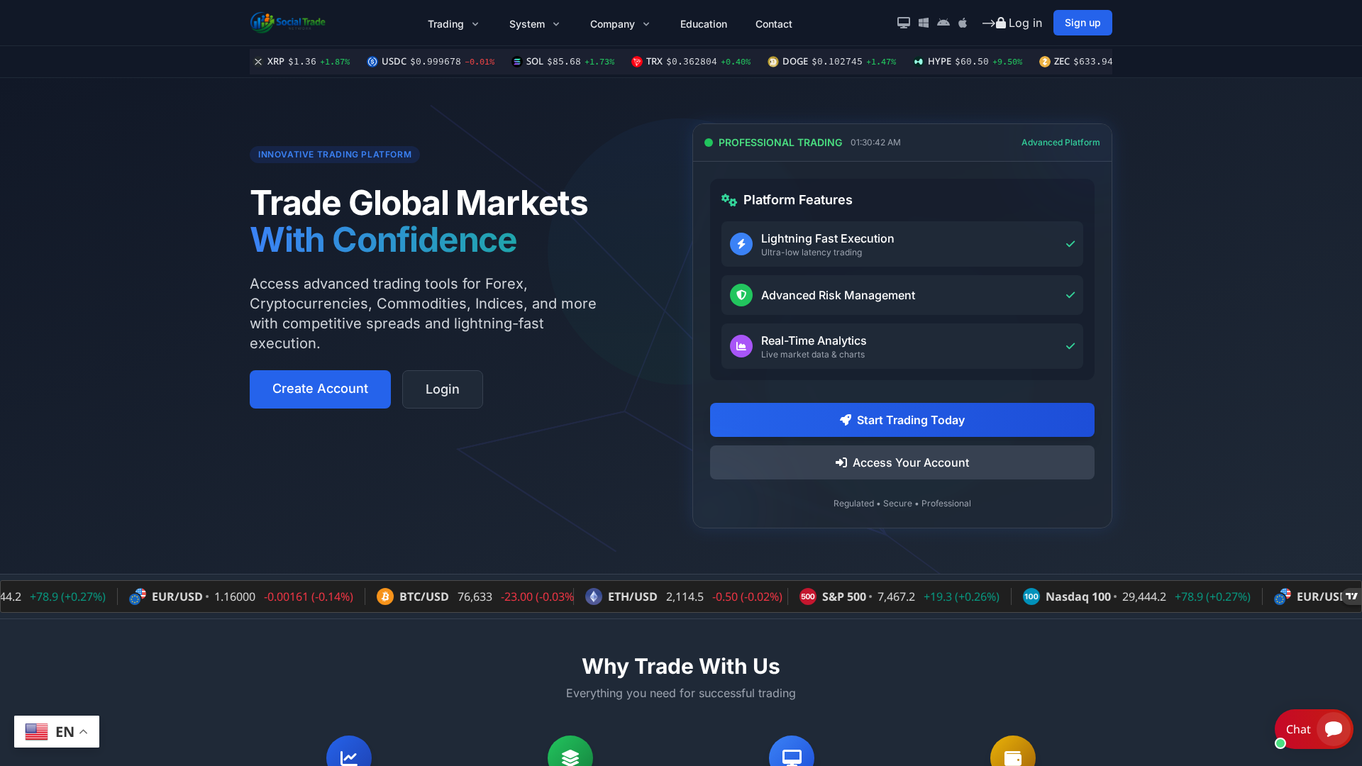 Screenshot of socialtraden.com