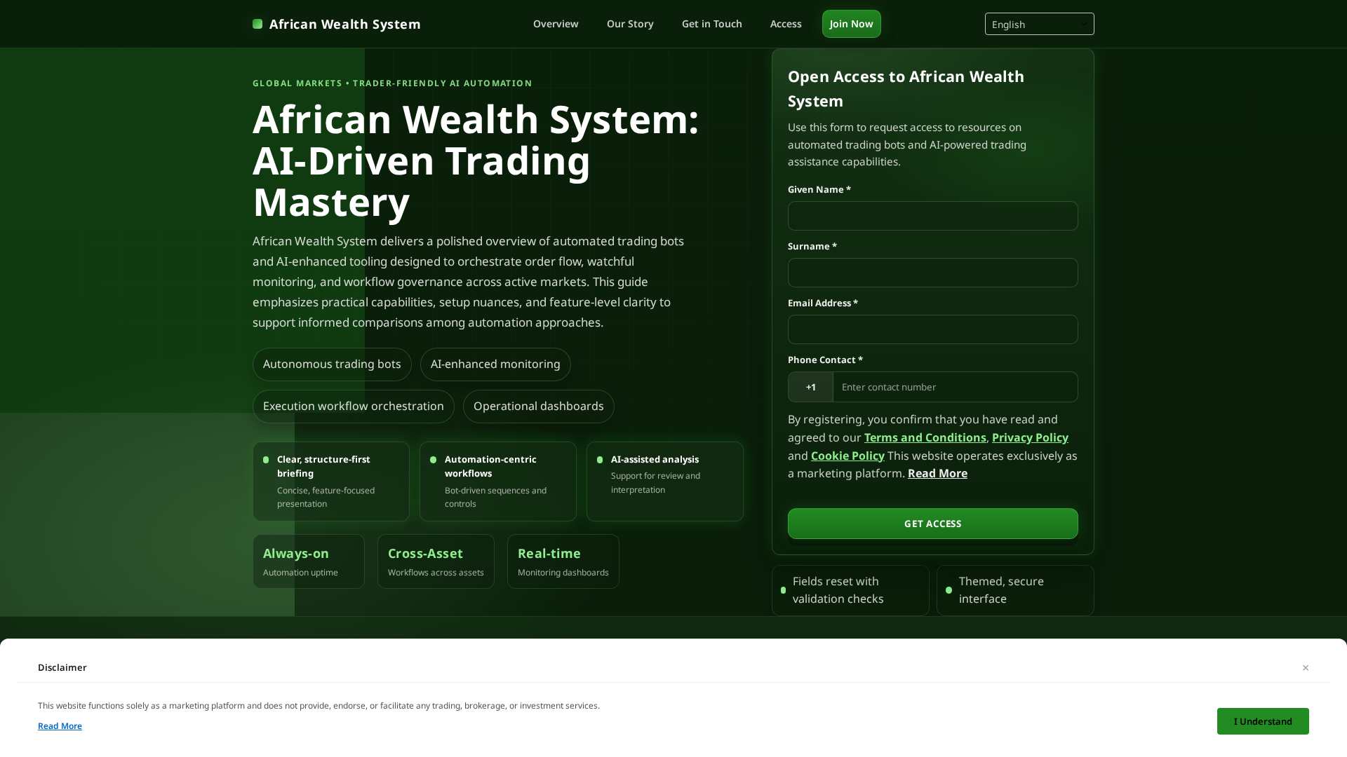 Screenshot of africanwealthsystem.click