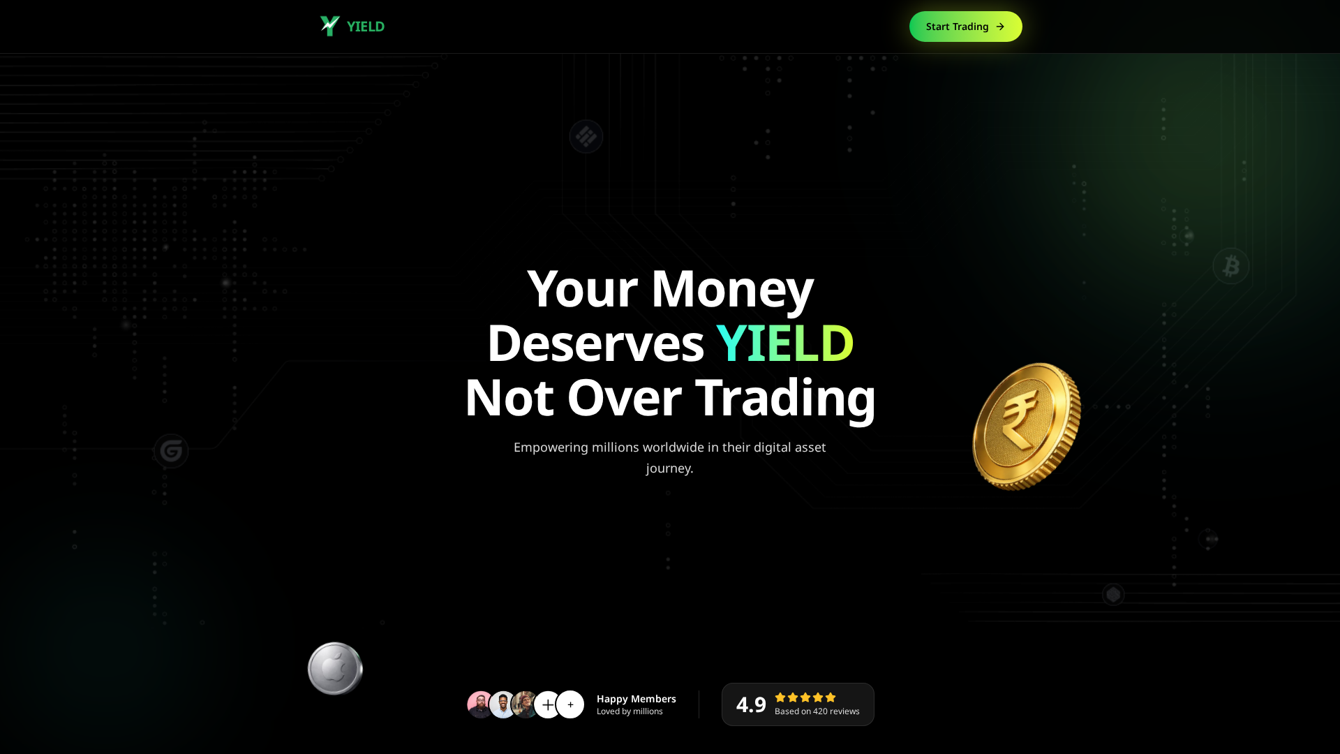 Screenshot of yield.support