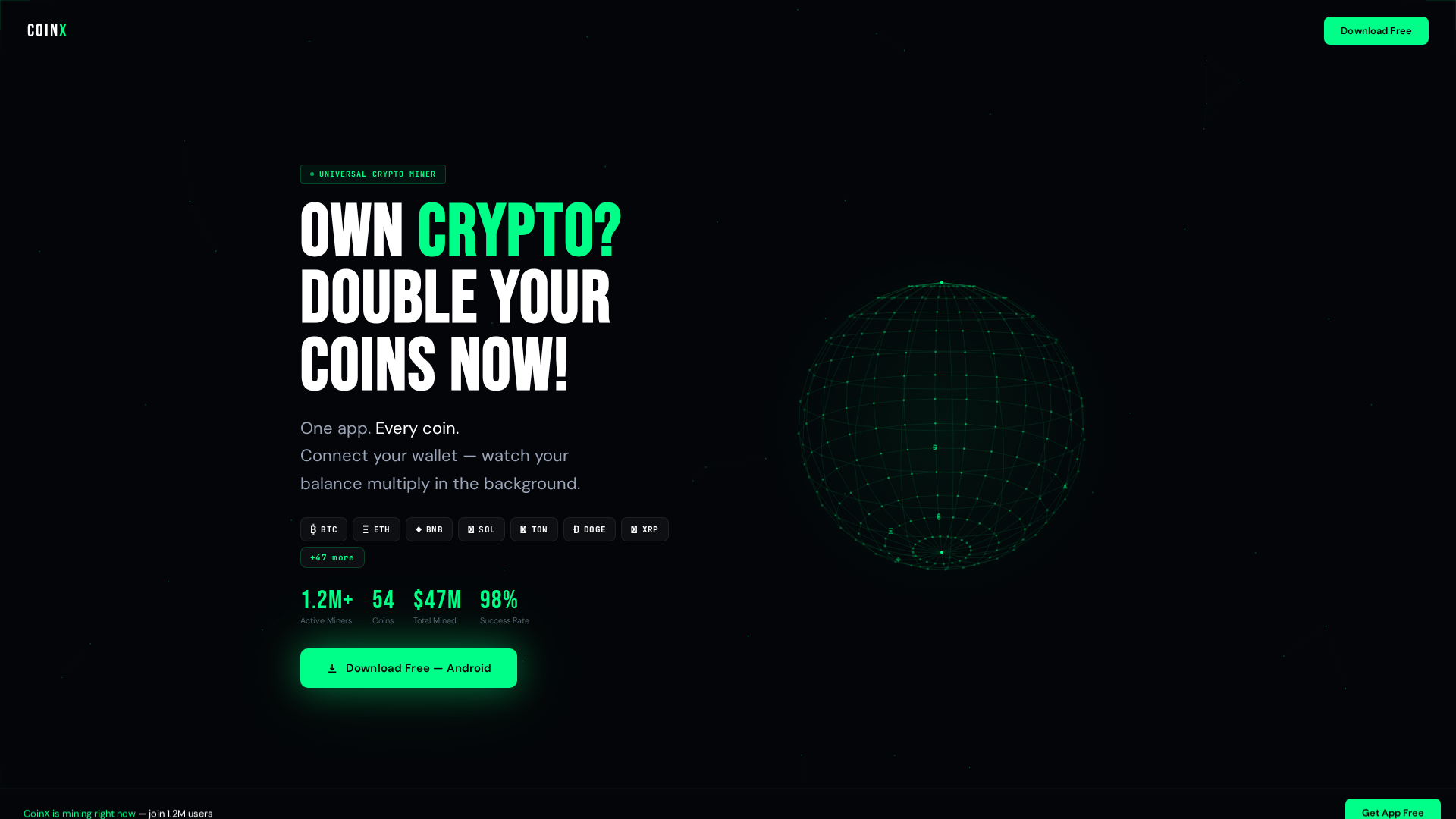 Screenshot of coinxminer.fun
