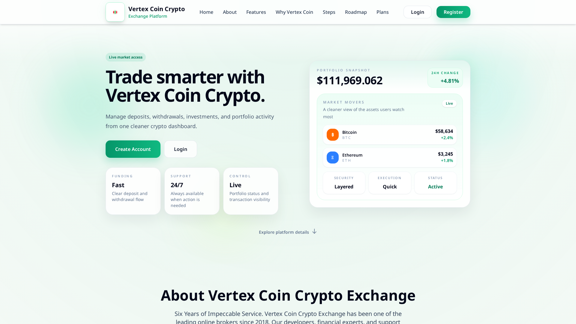 Screenshot of vertex-coin.com