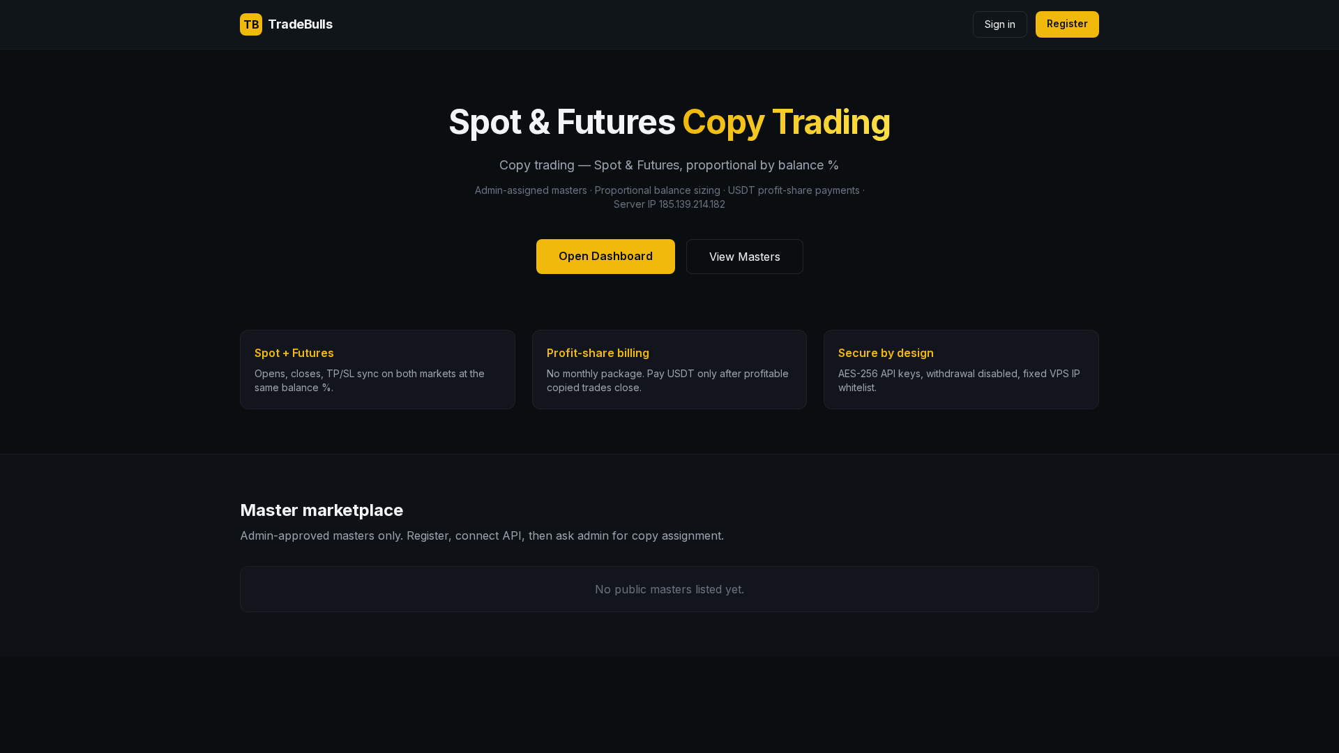 Screenshot of tradebulls.click