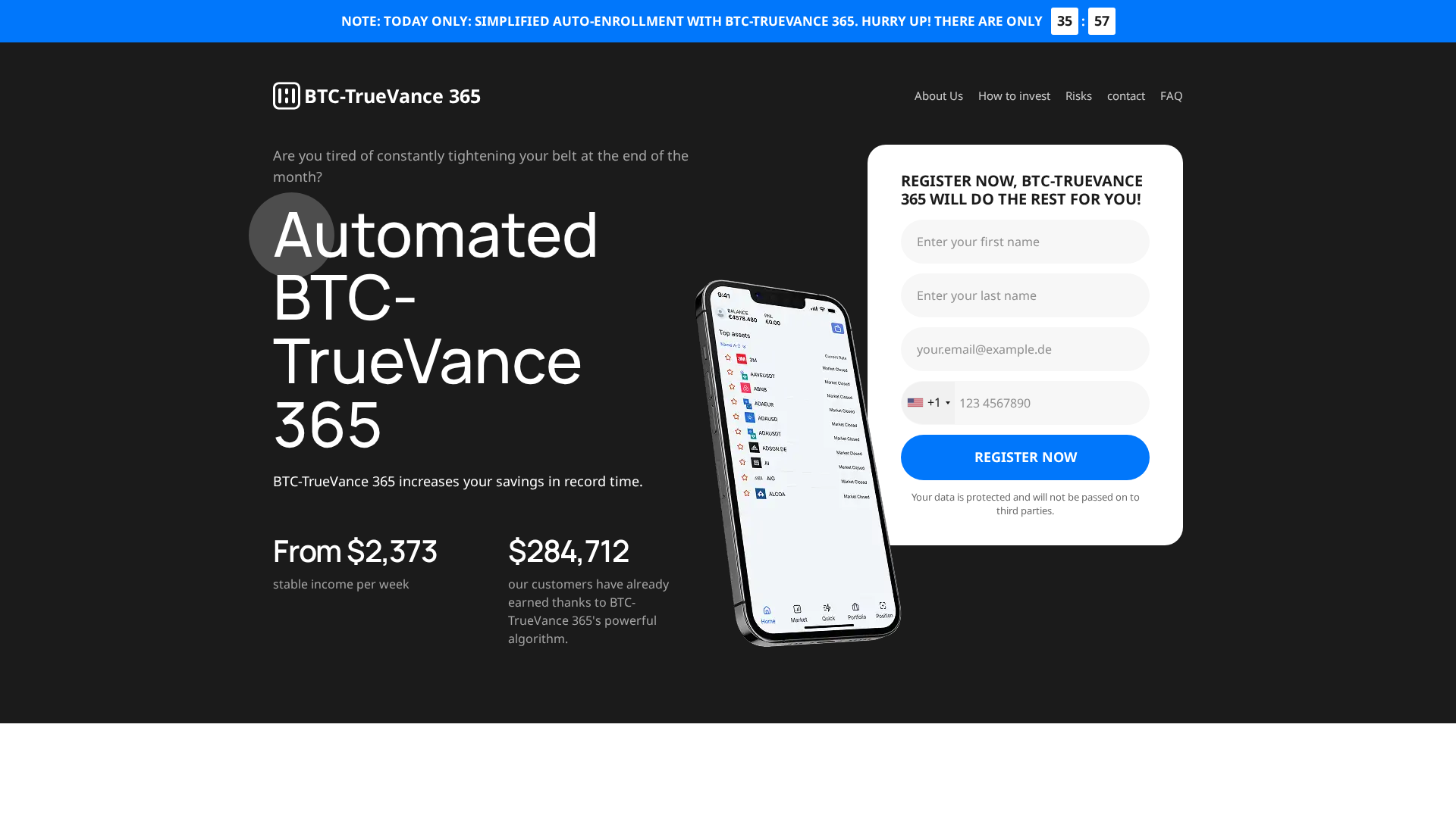Screenshot of btctruevance365.com