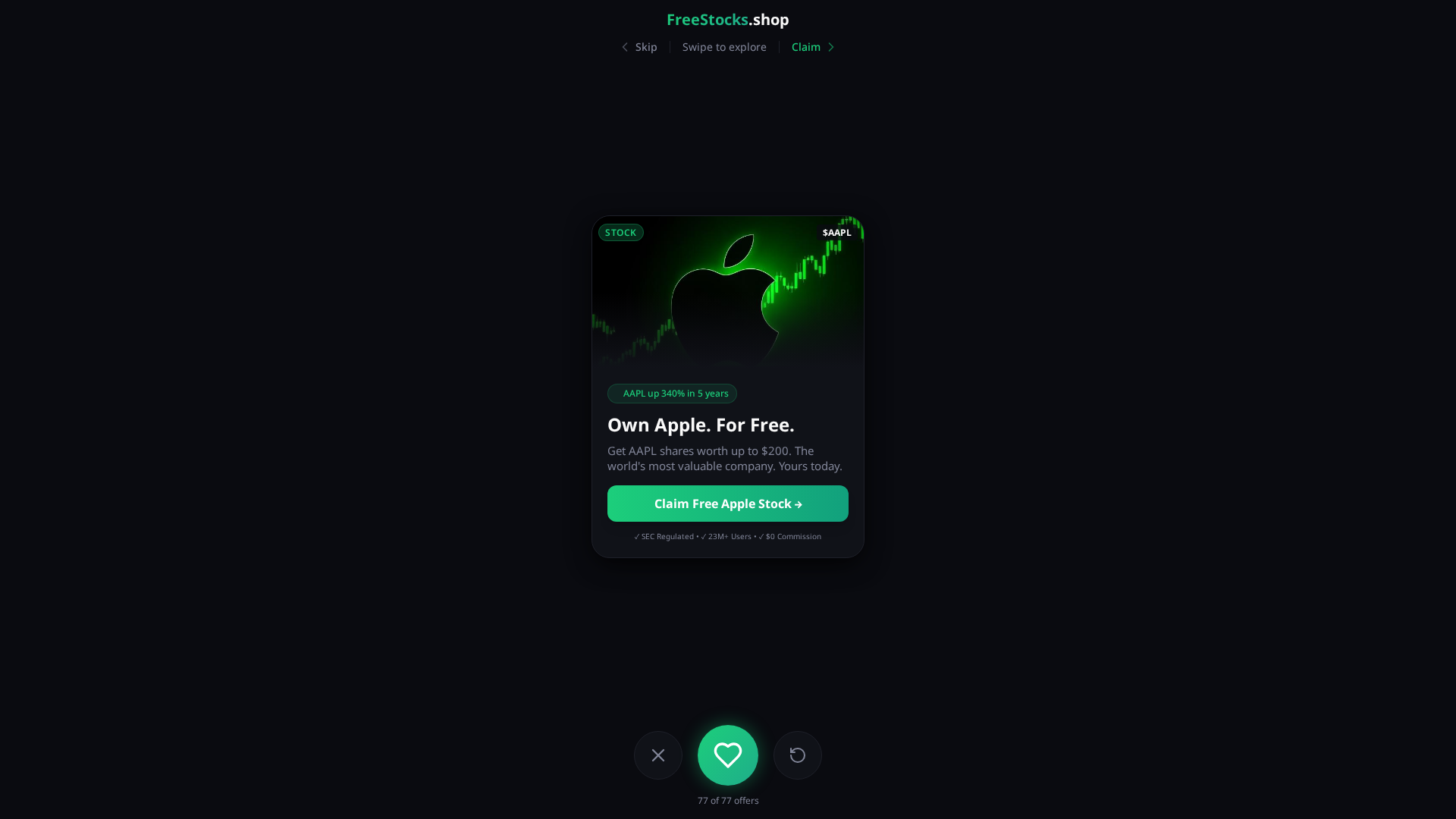 Screenshot of freestocks.shop