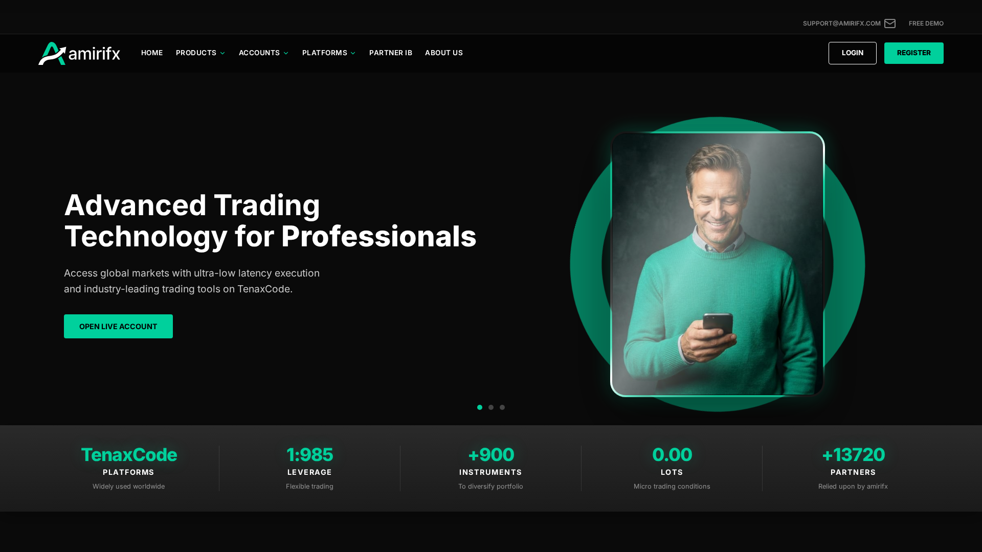 Screenshot of amirifx.com