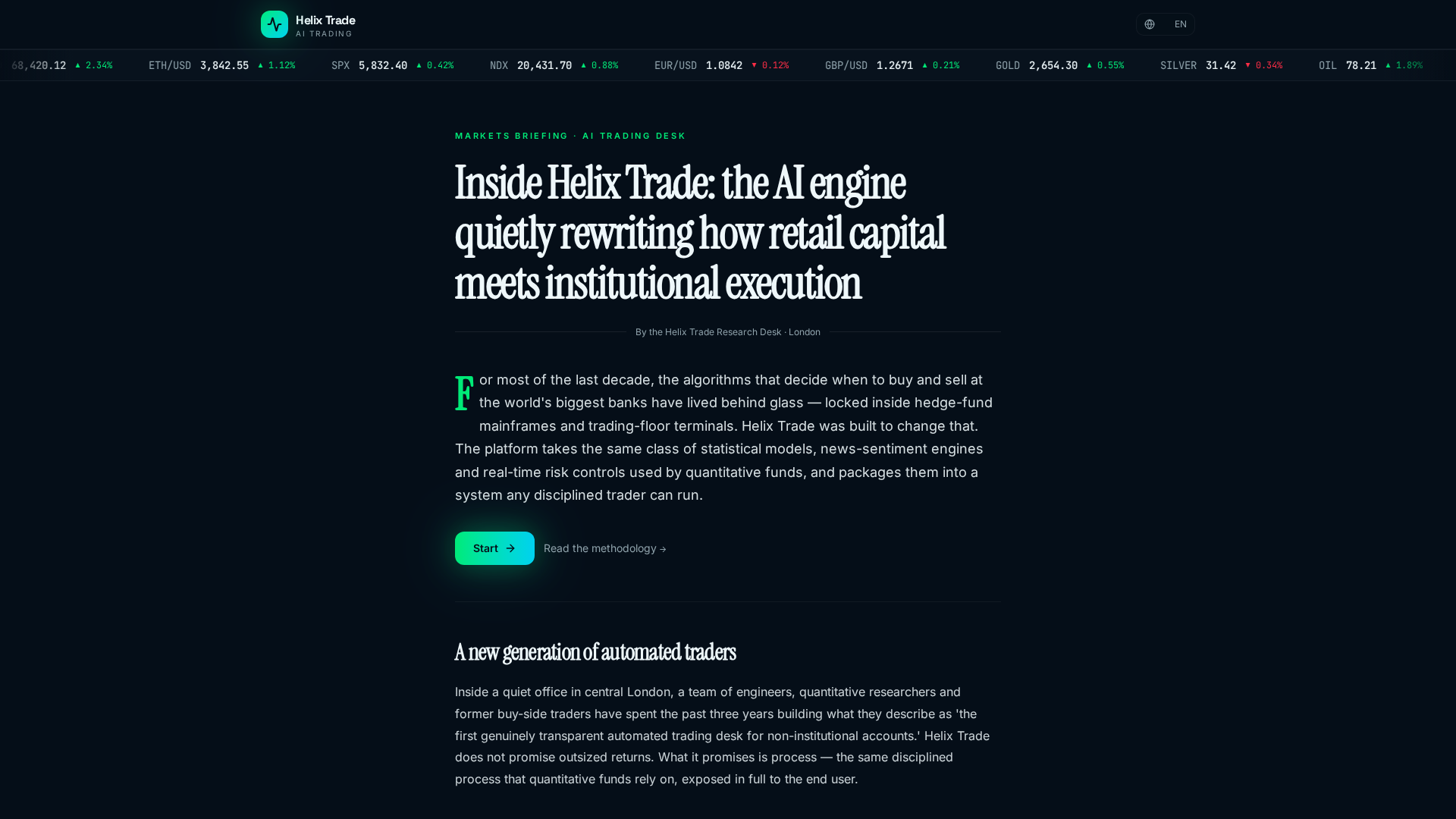 Screenshot of helixtradeai.com