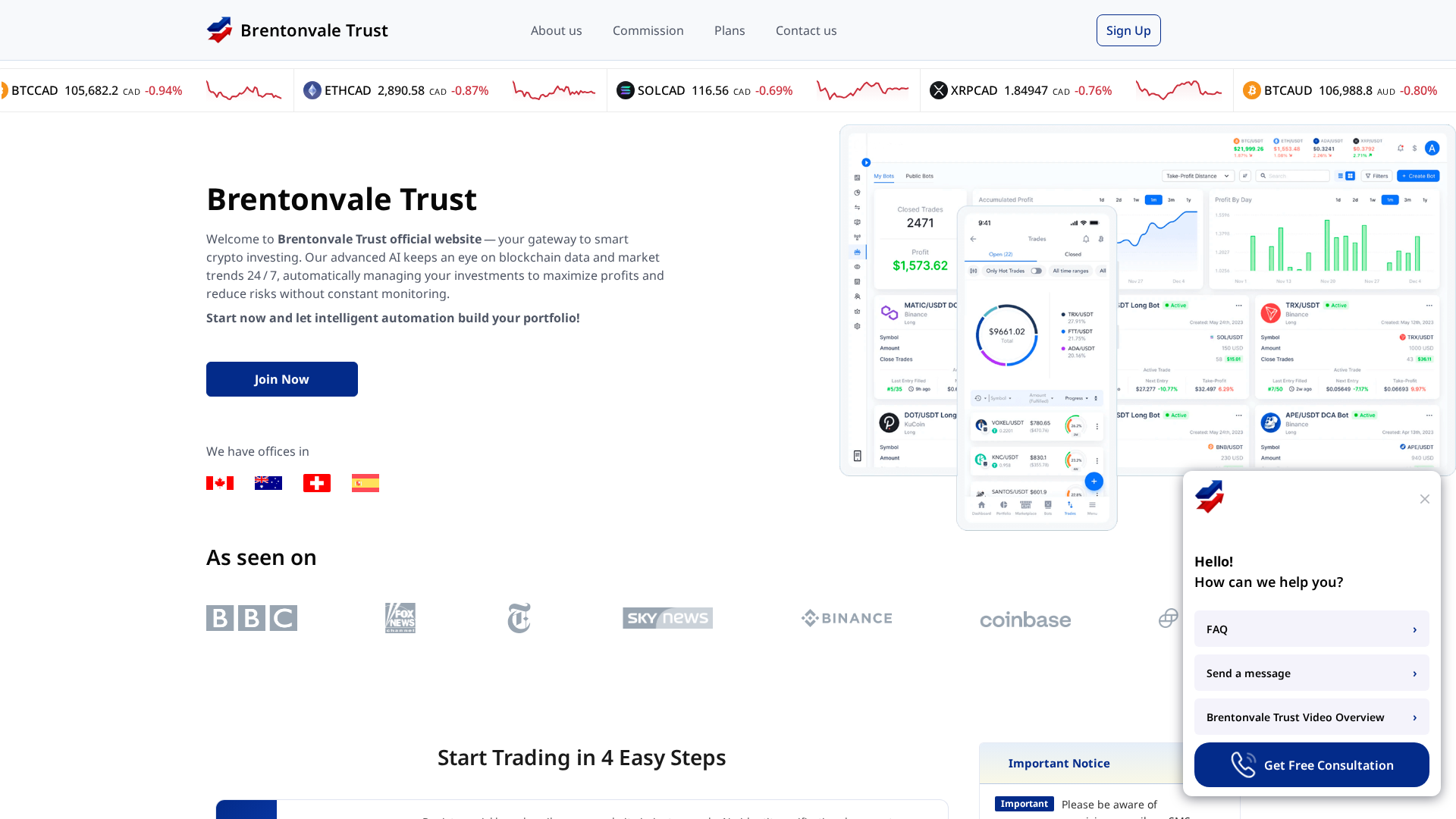 Screenshot of brentonvale.ca