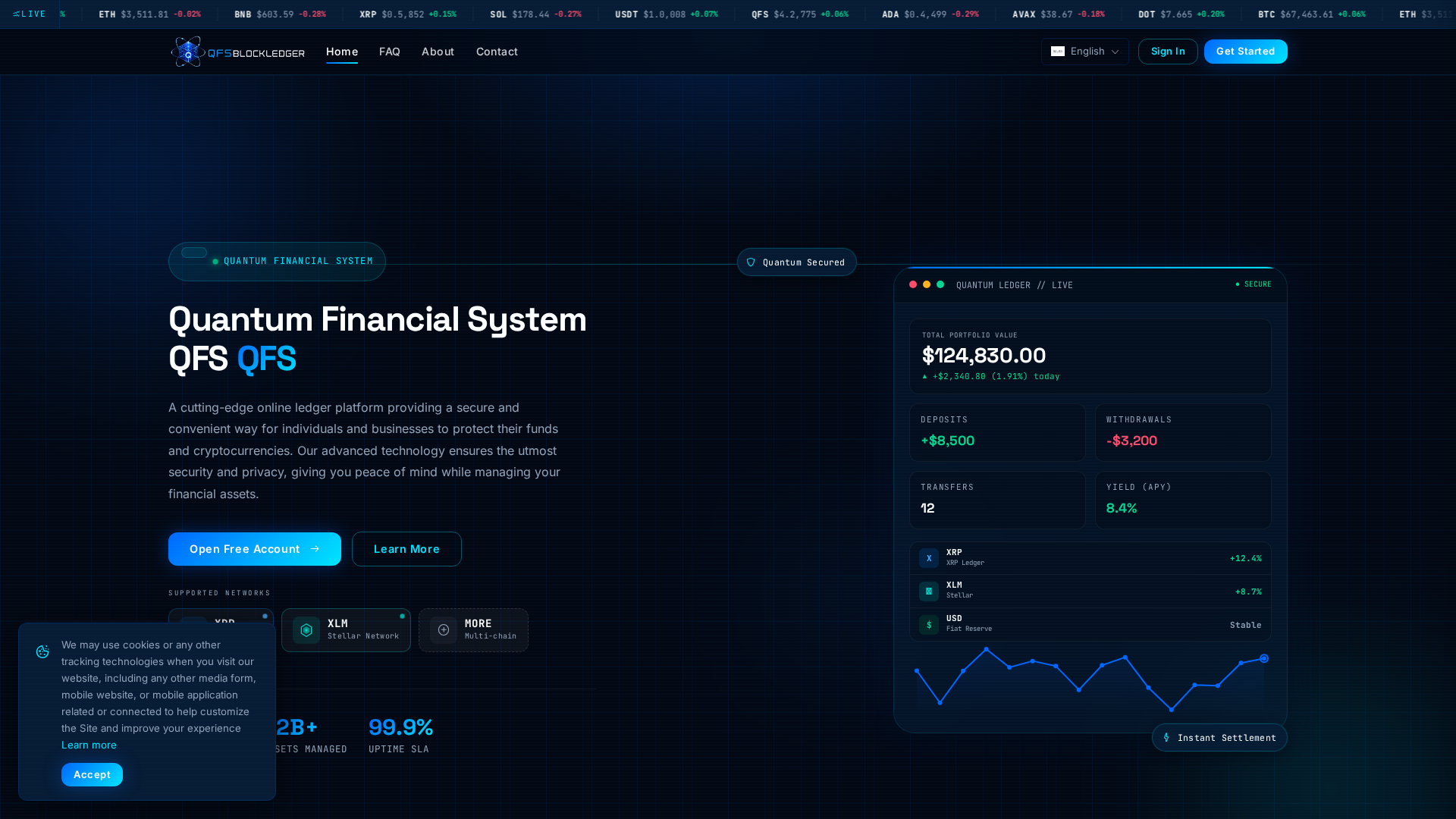 Screenshot of qfsblockledger.com