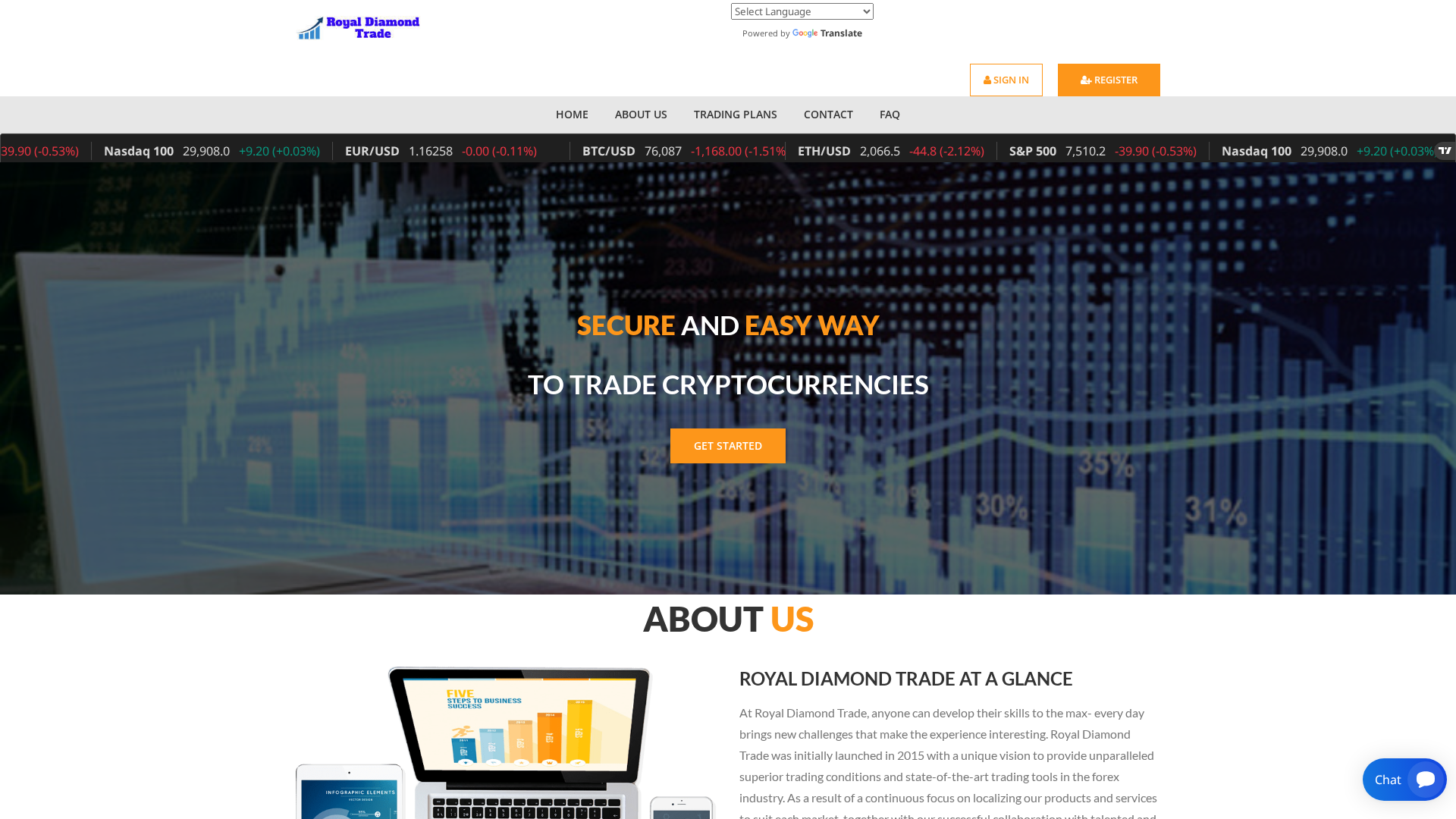 Screenshot of royaldiamontrade.com
