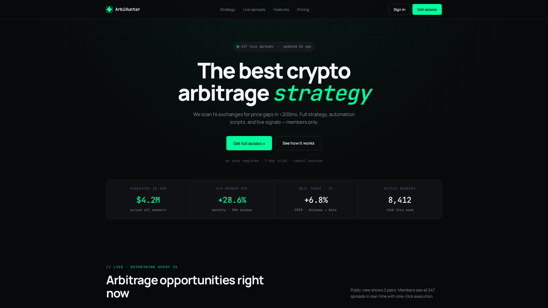 Screenshot of arbihunter.pro