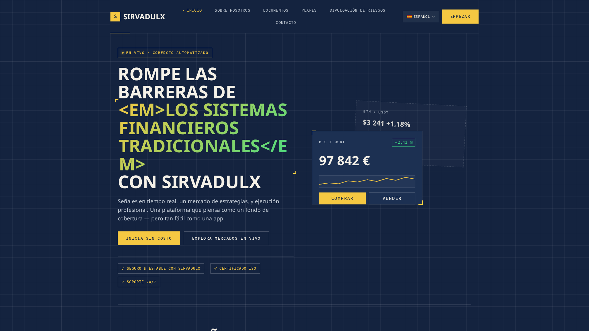 Screenshot of sirvadulx-trade.com