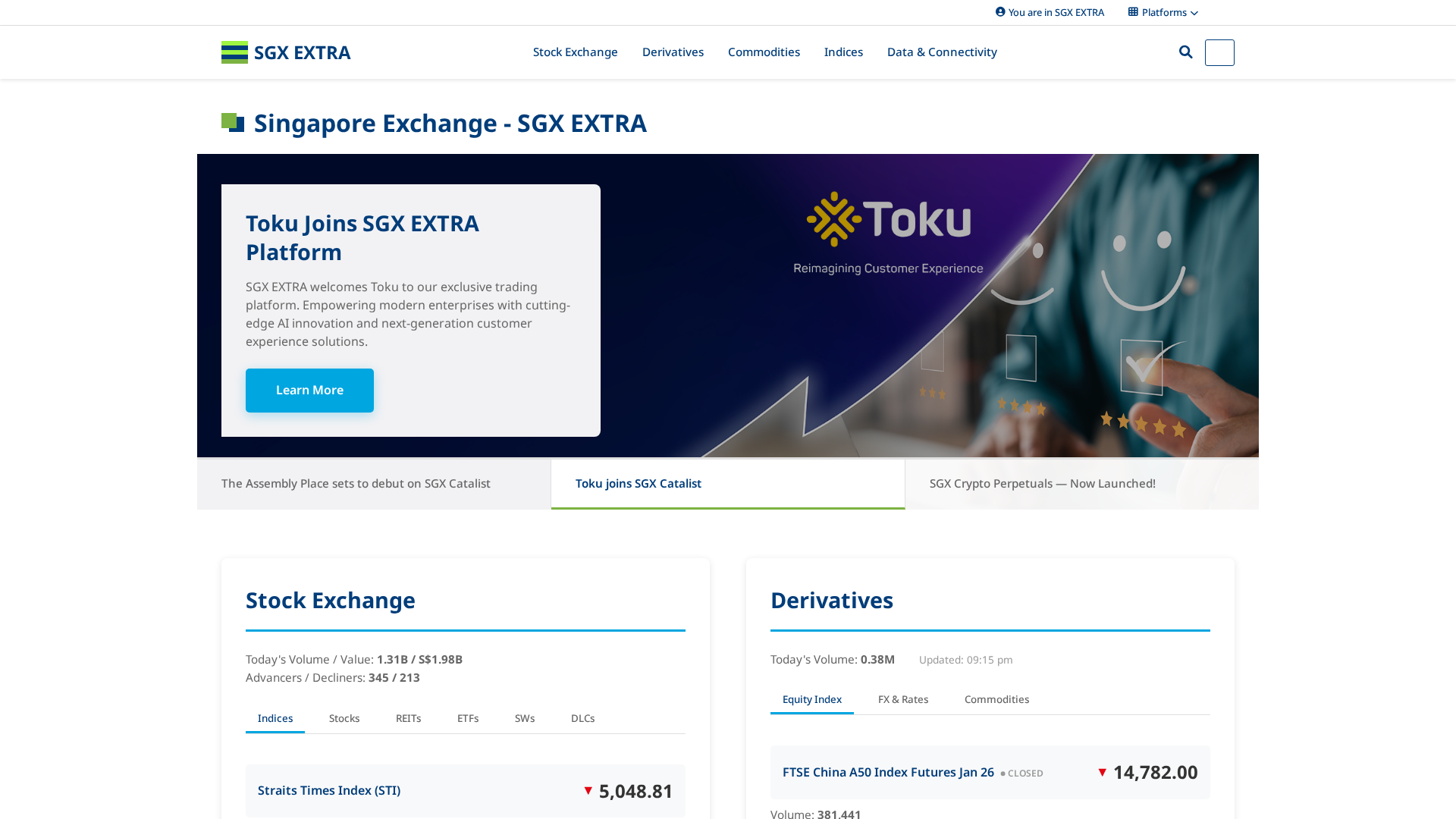 Screenshot of sgx-extra.com
