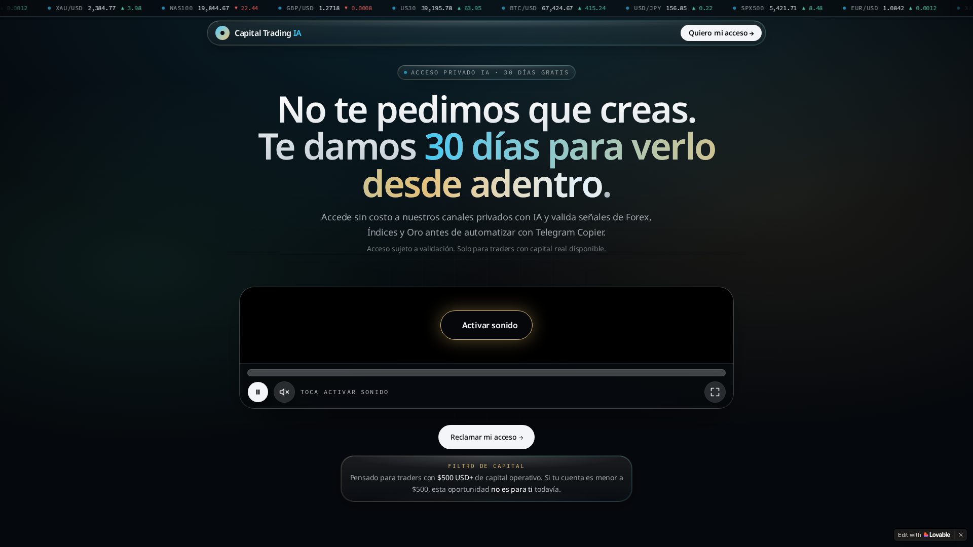 Screenshot of capitaltradingia.com