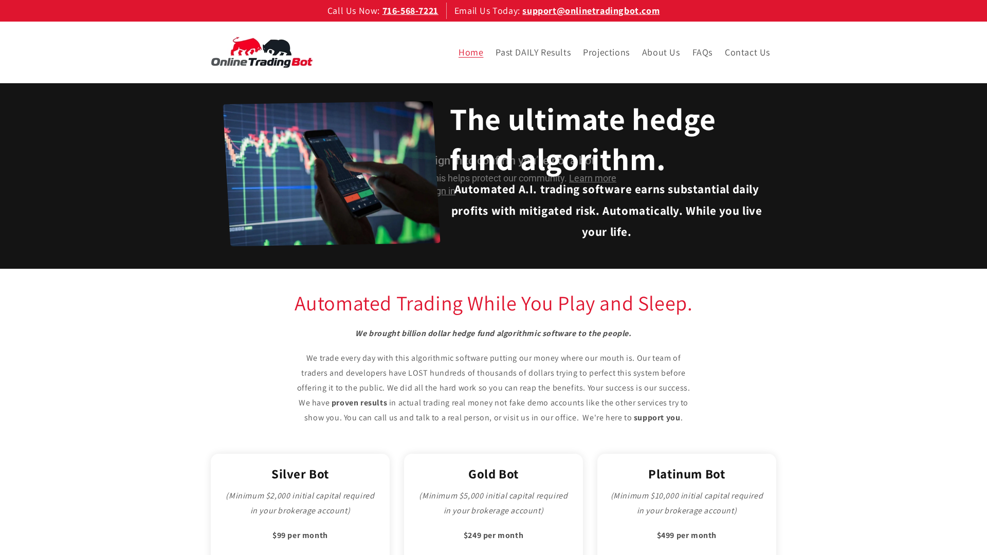 Screenshot of onlinetradingbot.com