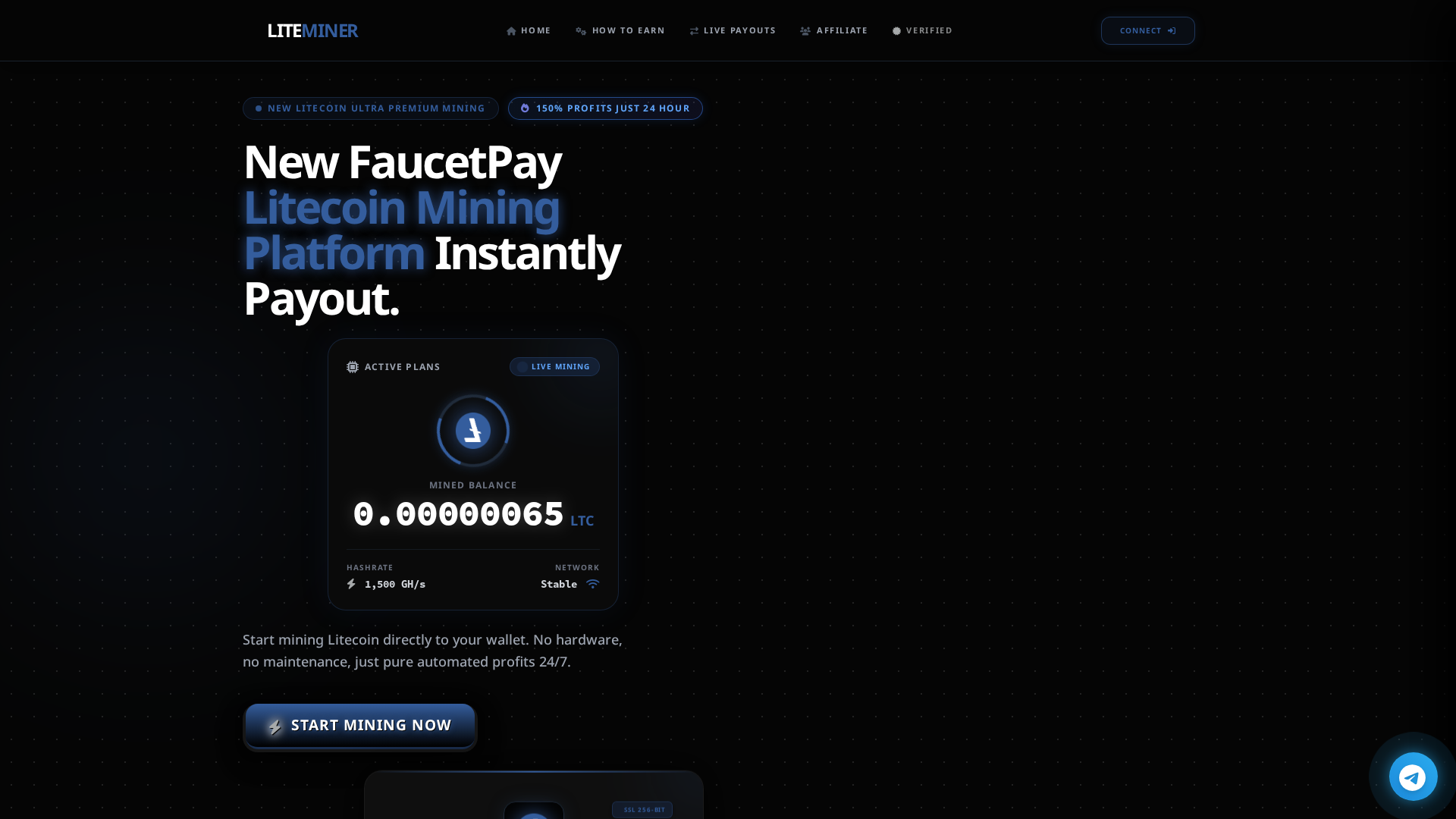 Screenshot of liteminer.co