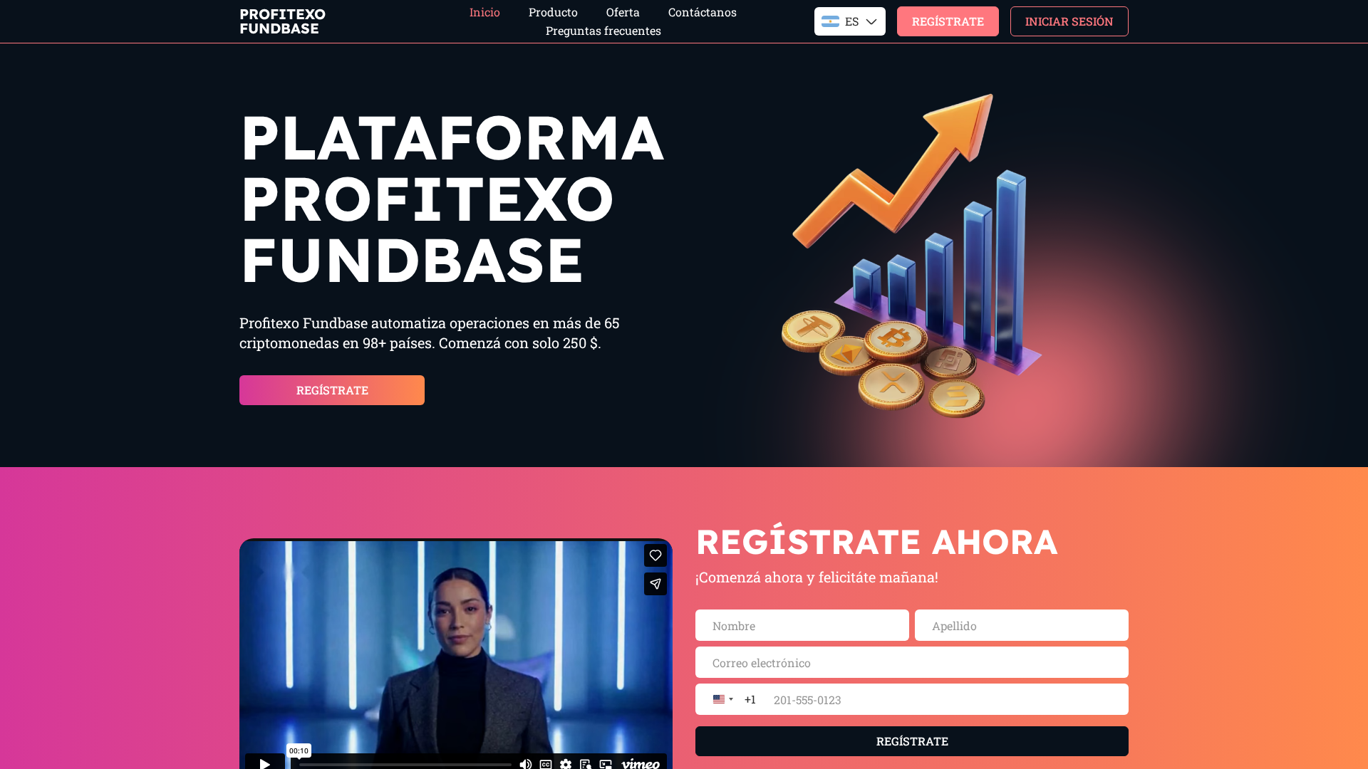 Screenshot of profitexo-fundbase.net