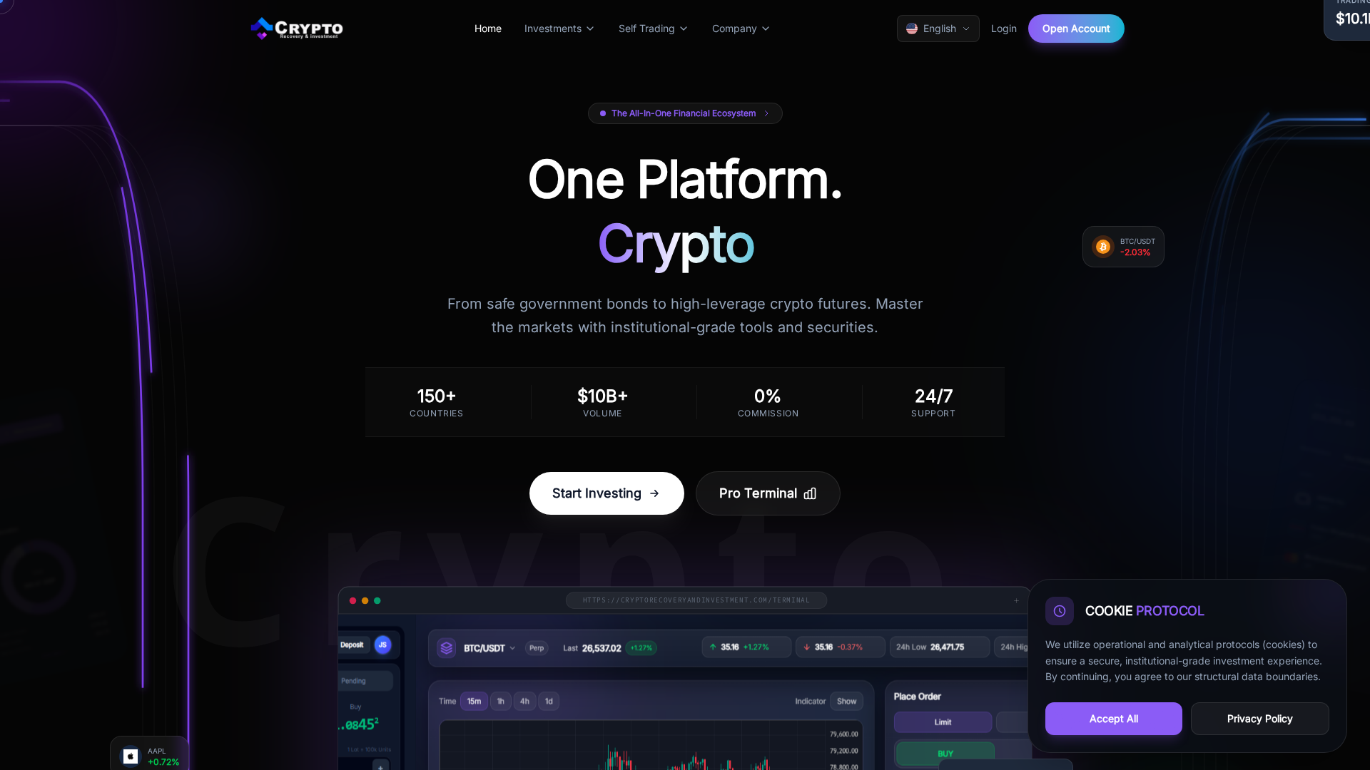Screenshot of cryptorecoveryandinvestment.com