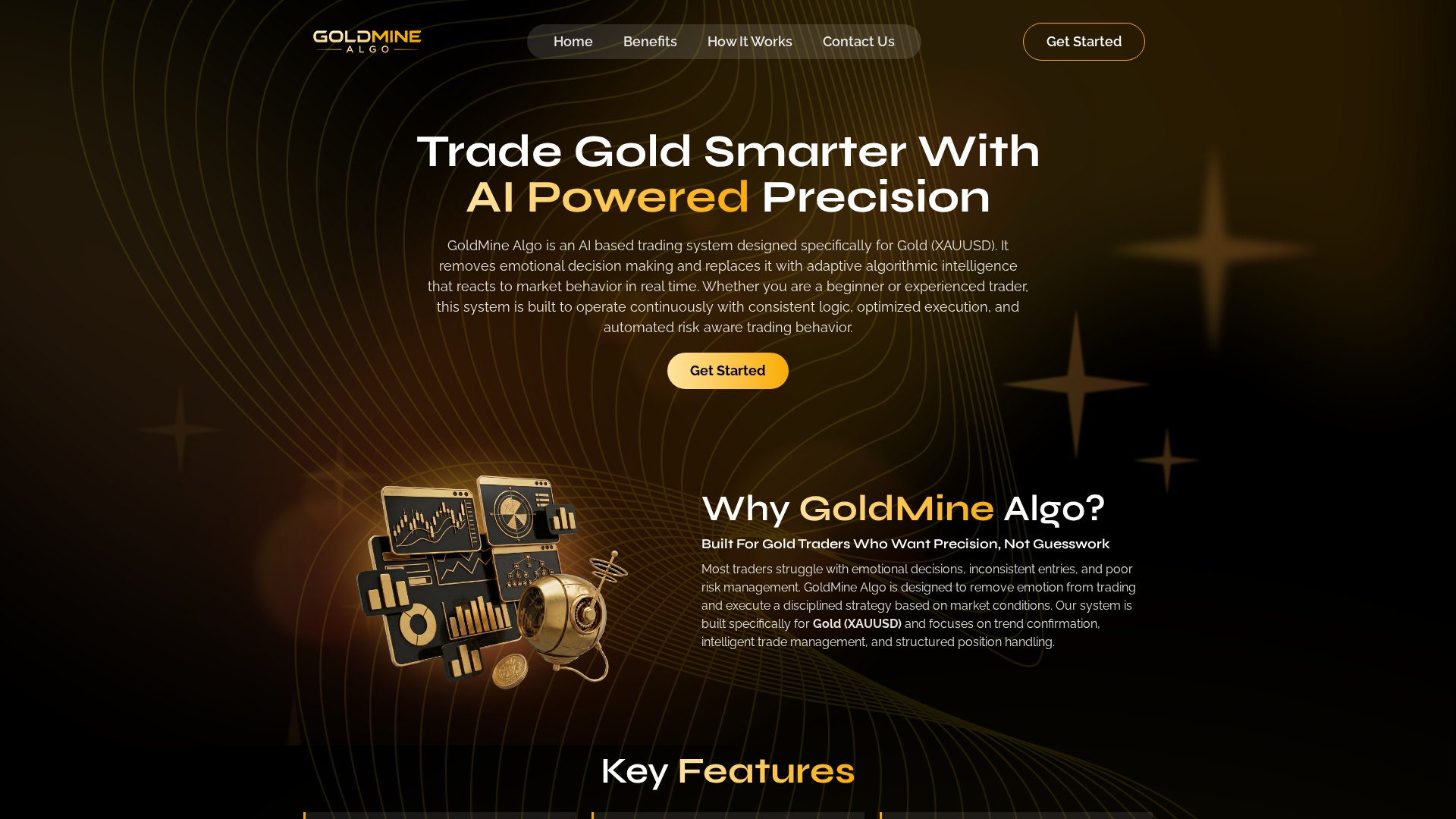 Screenshot of goldminealgo.com