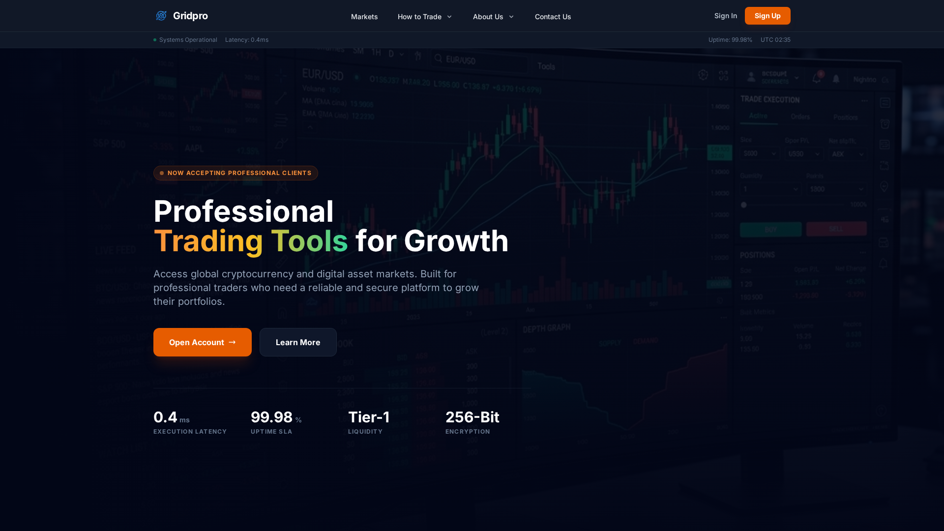 Screenshot of gridpro.exchange