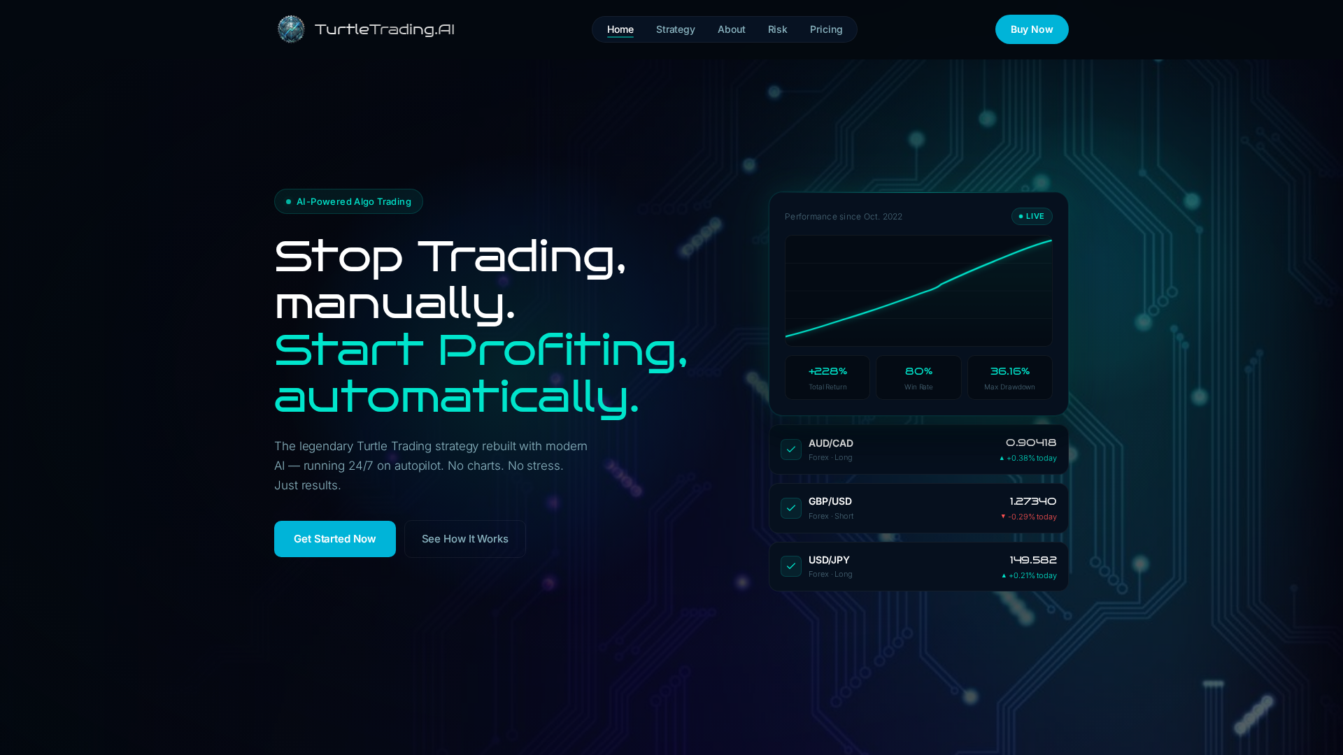 Screenshot of turtletrading.ai