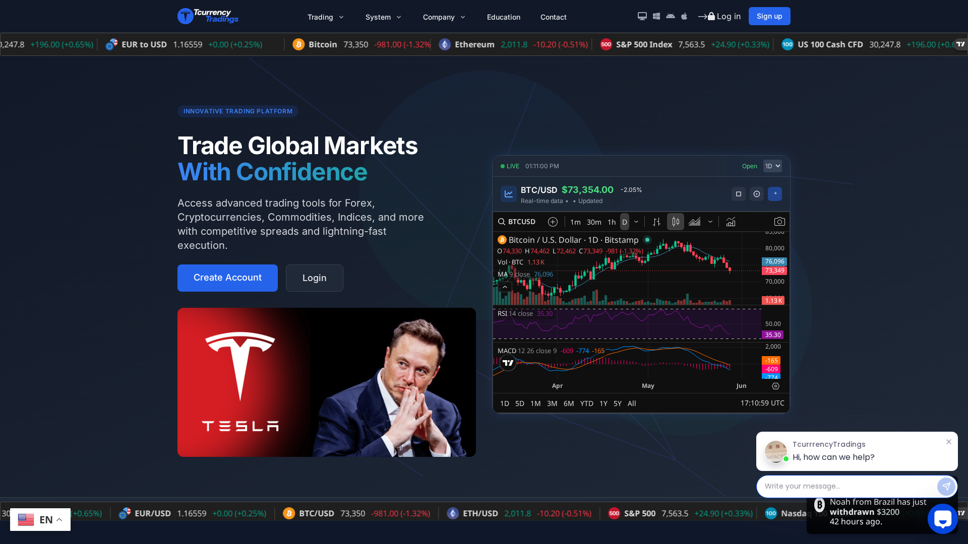 Screenshot of tcurrencytrading.com