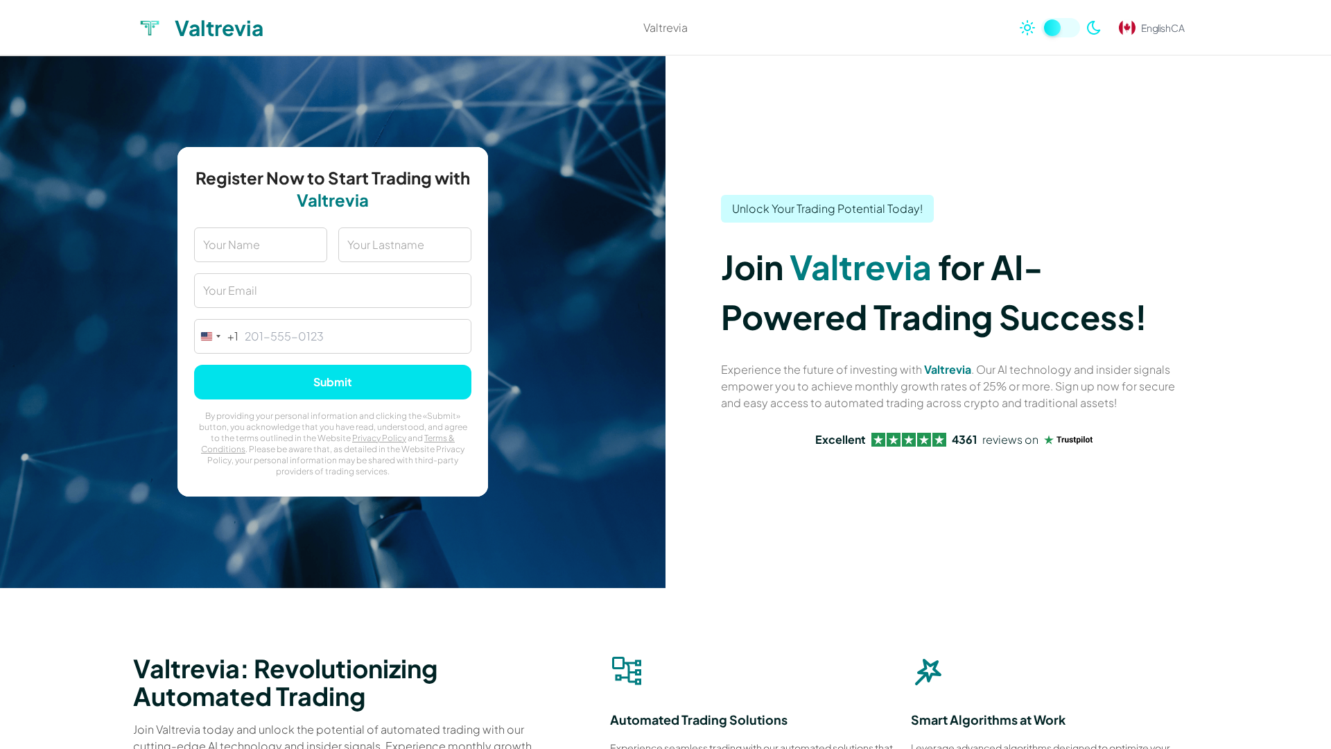 Screenshot of valtrevia-ai.ch