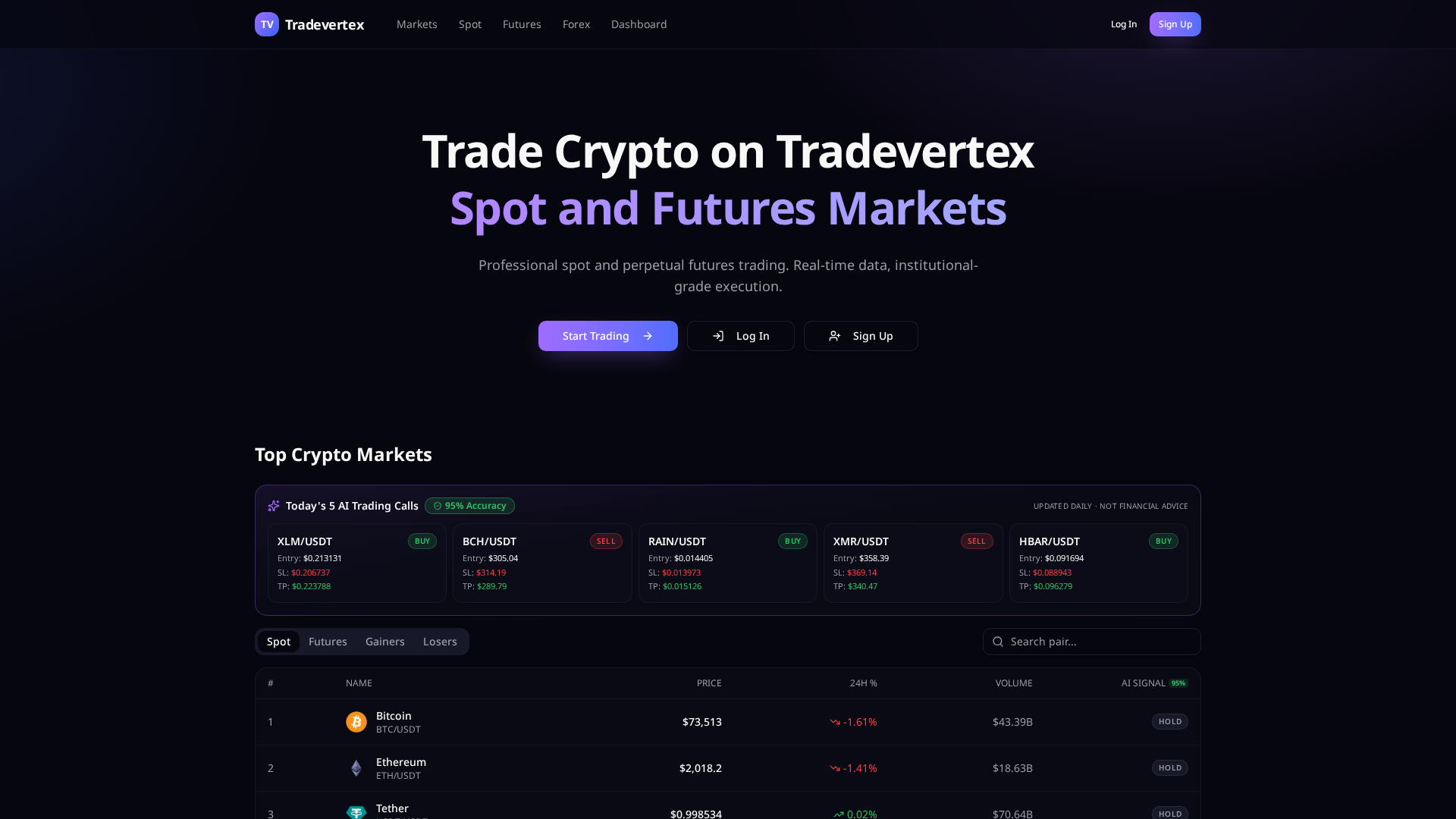 Screenshot of tradevertax.live
