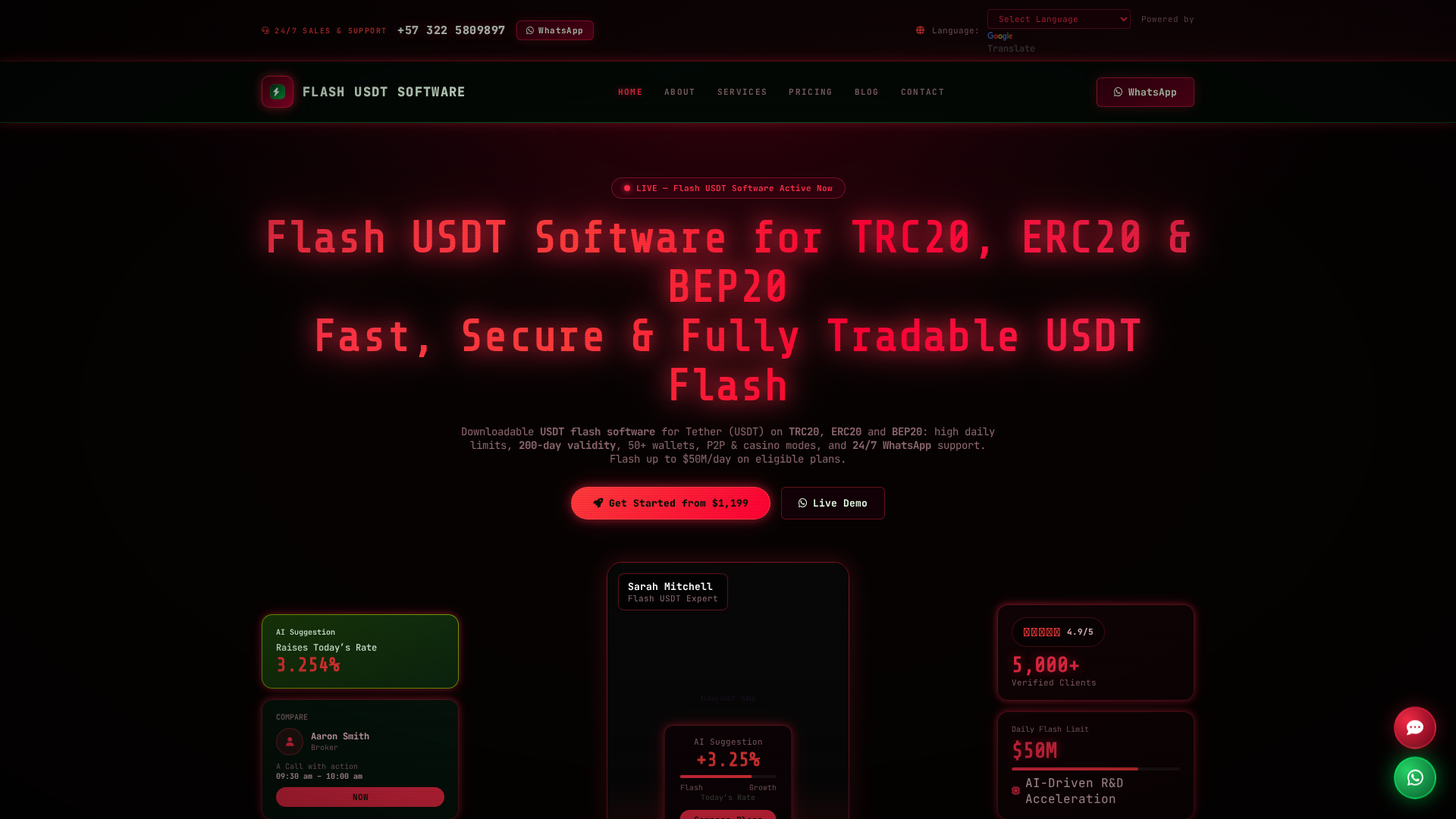 Screenshot of flashtetherapp.online