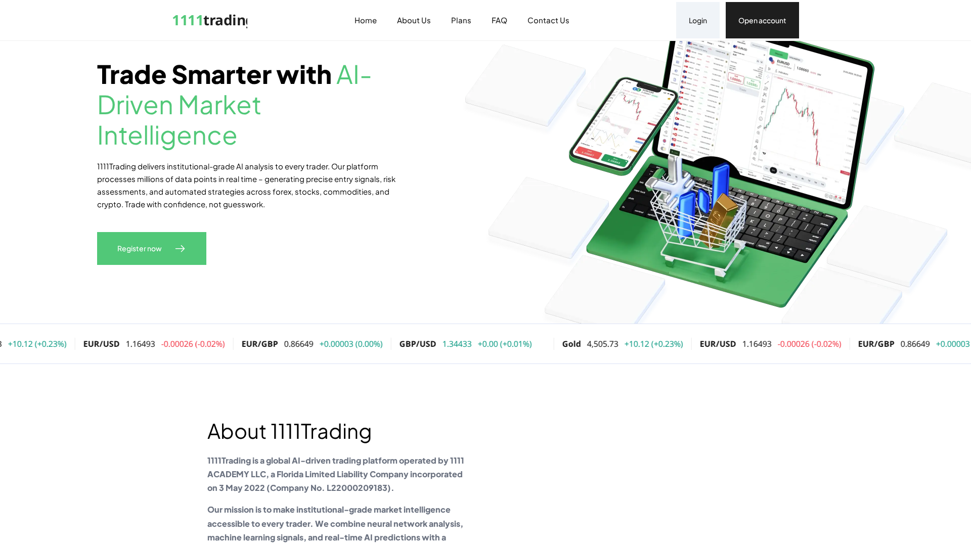 Screenshot of 1111trading.io