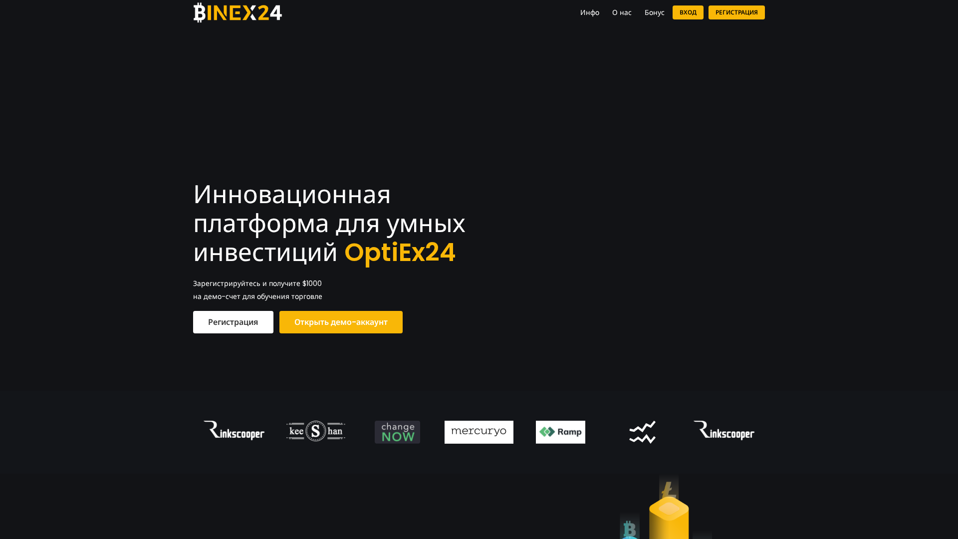 Screenshot of optiex24.com