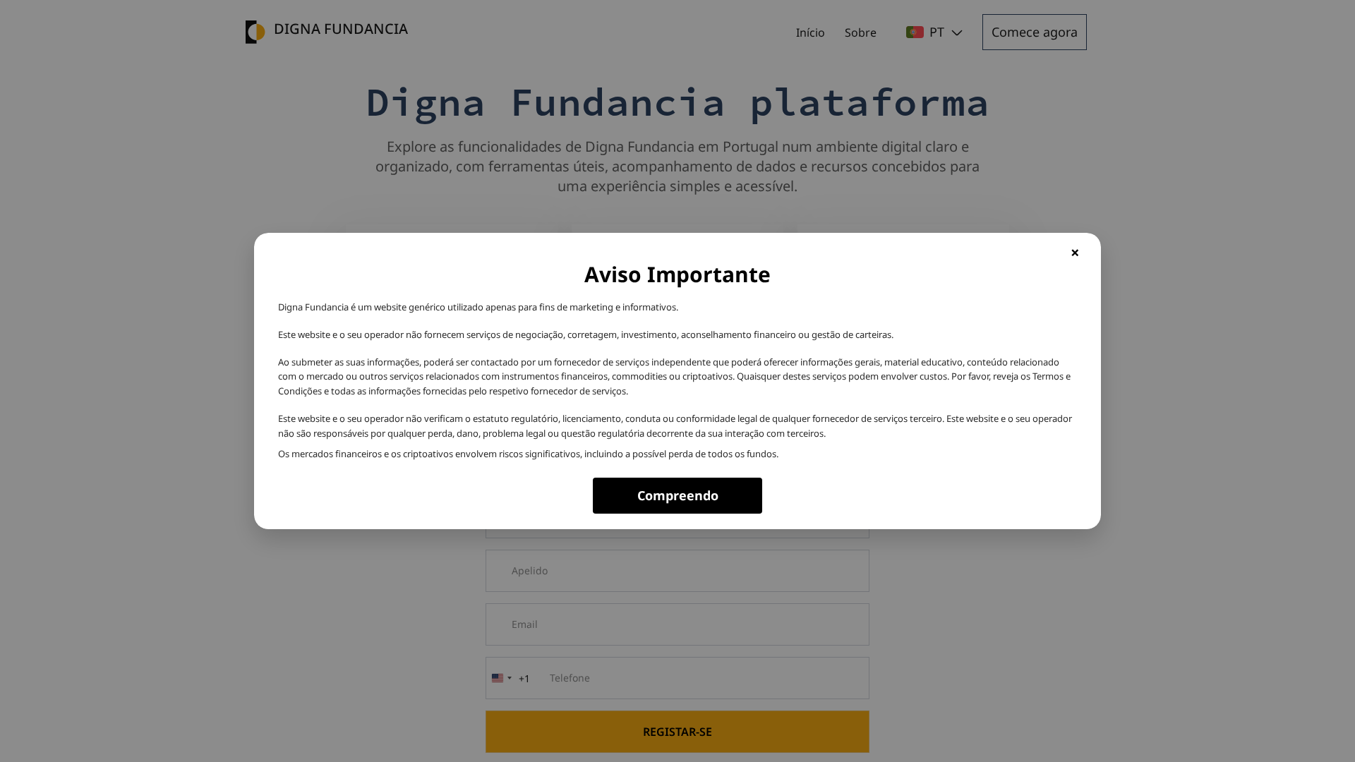 Screenshot of digna-fundancia.live