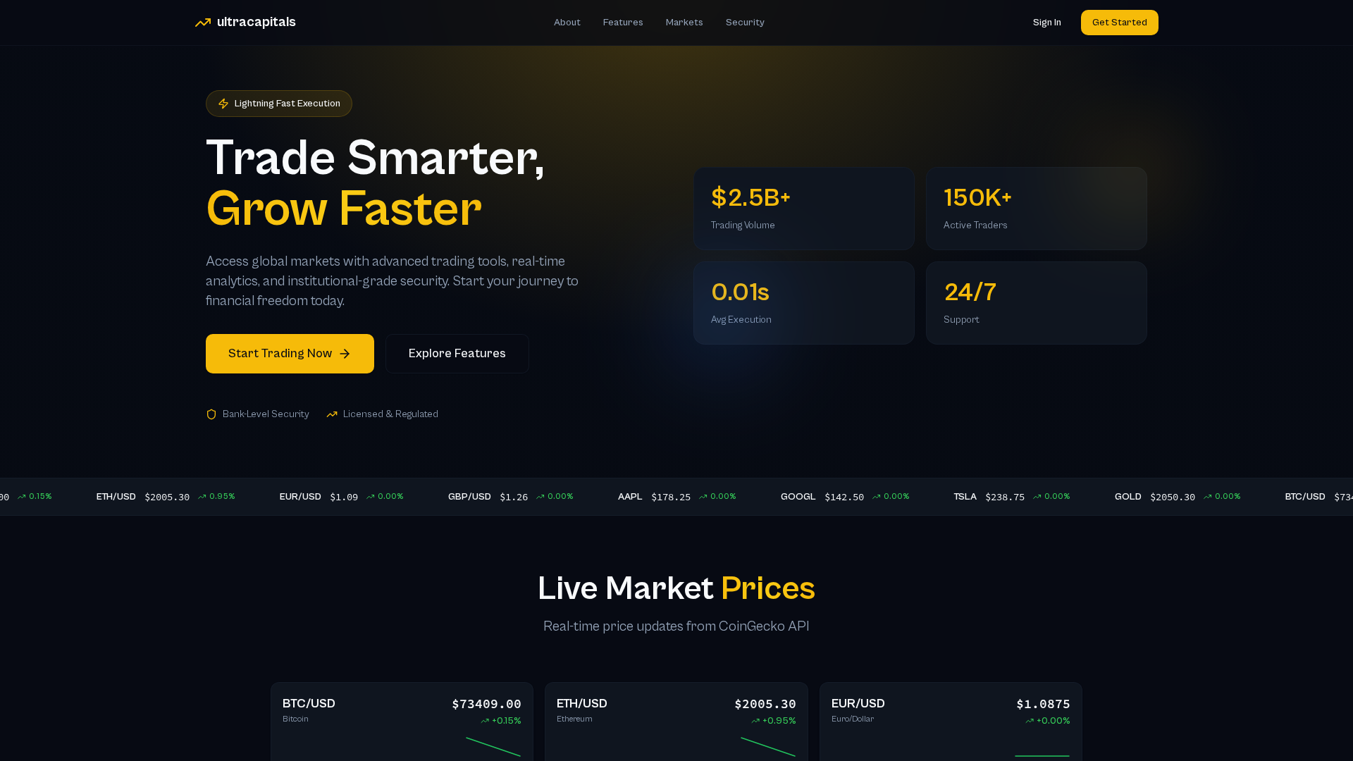 Screenshot of ultracapitals.live