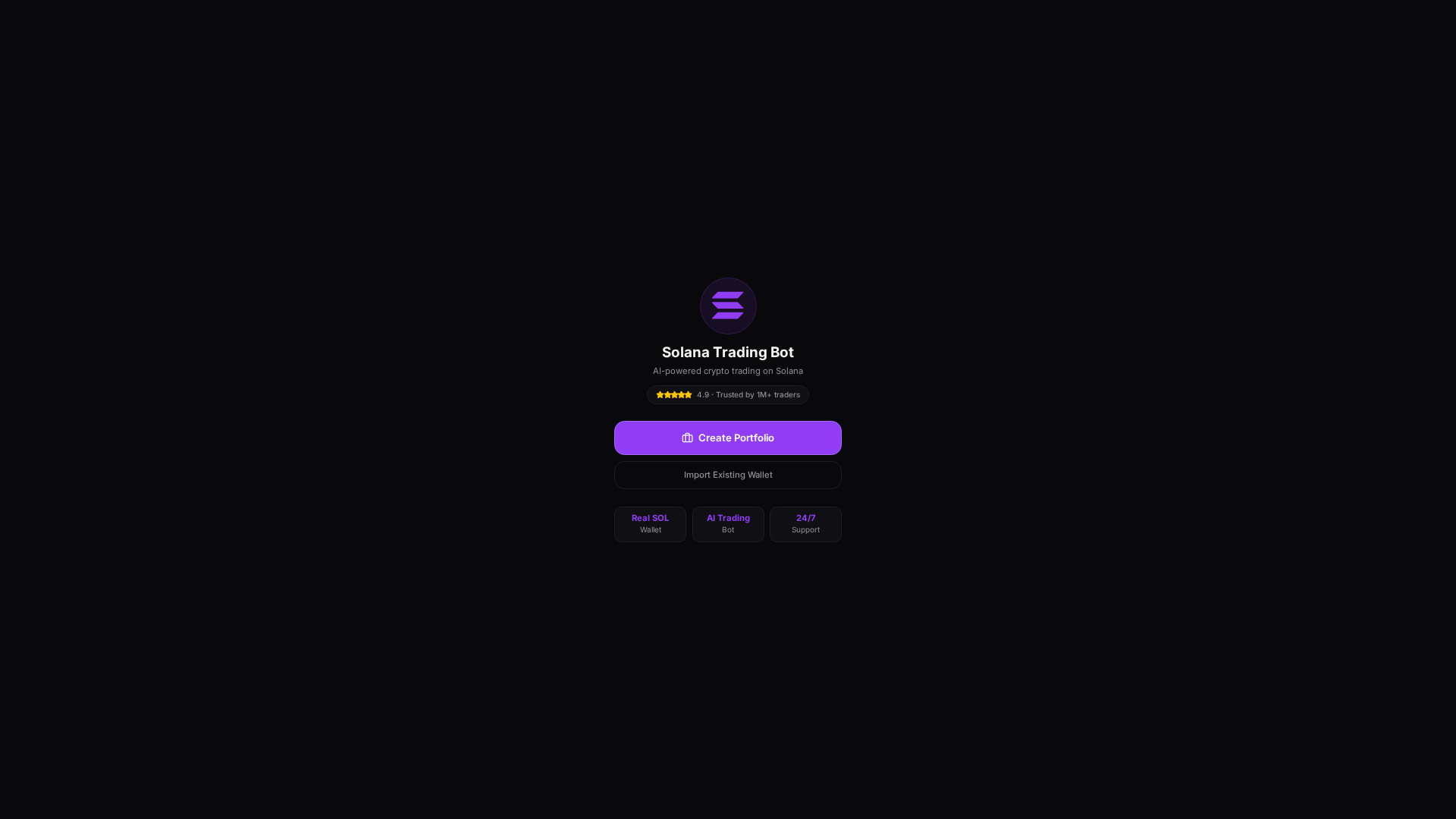 Screenshot of solanatradingapp.xyz