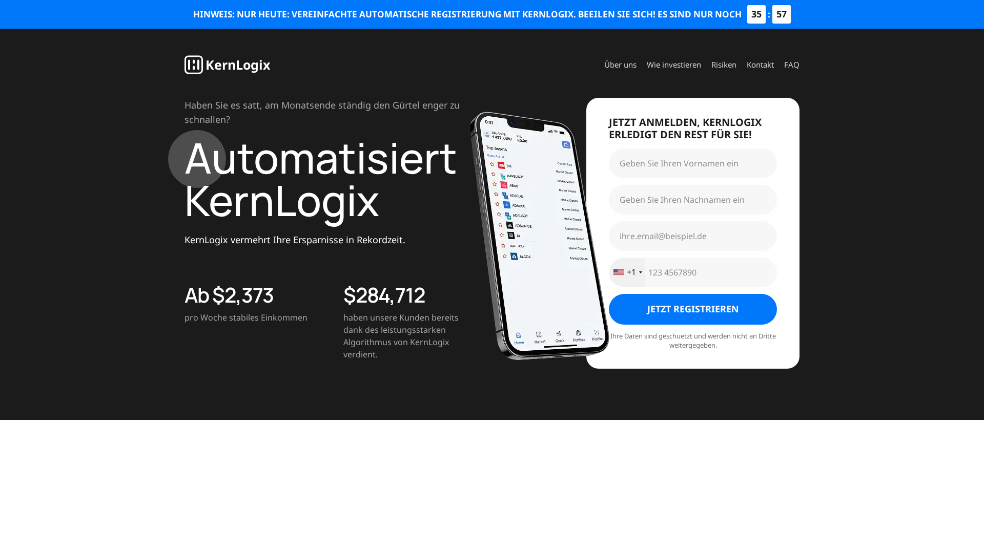Screenshot of kernlogixtrade.de