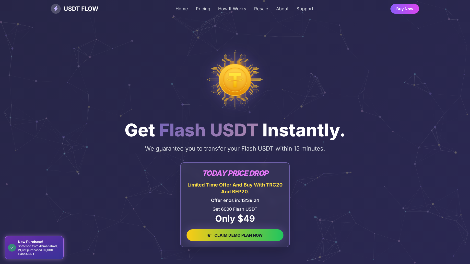 Screenshot of flashusdtapp.live
