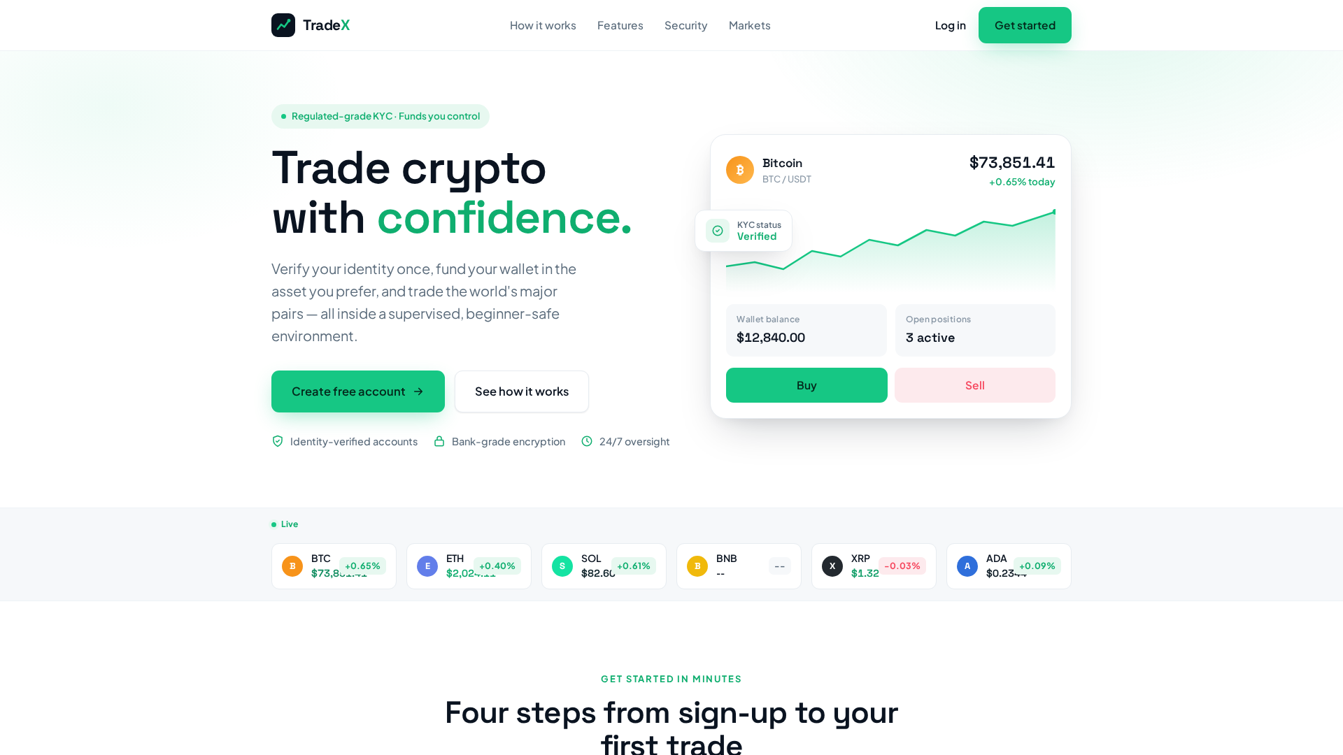 Screenshot of usetradex.com