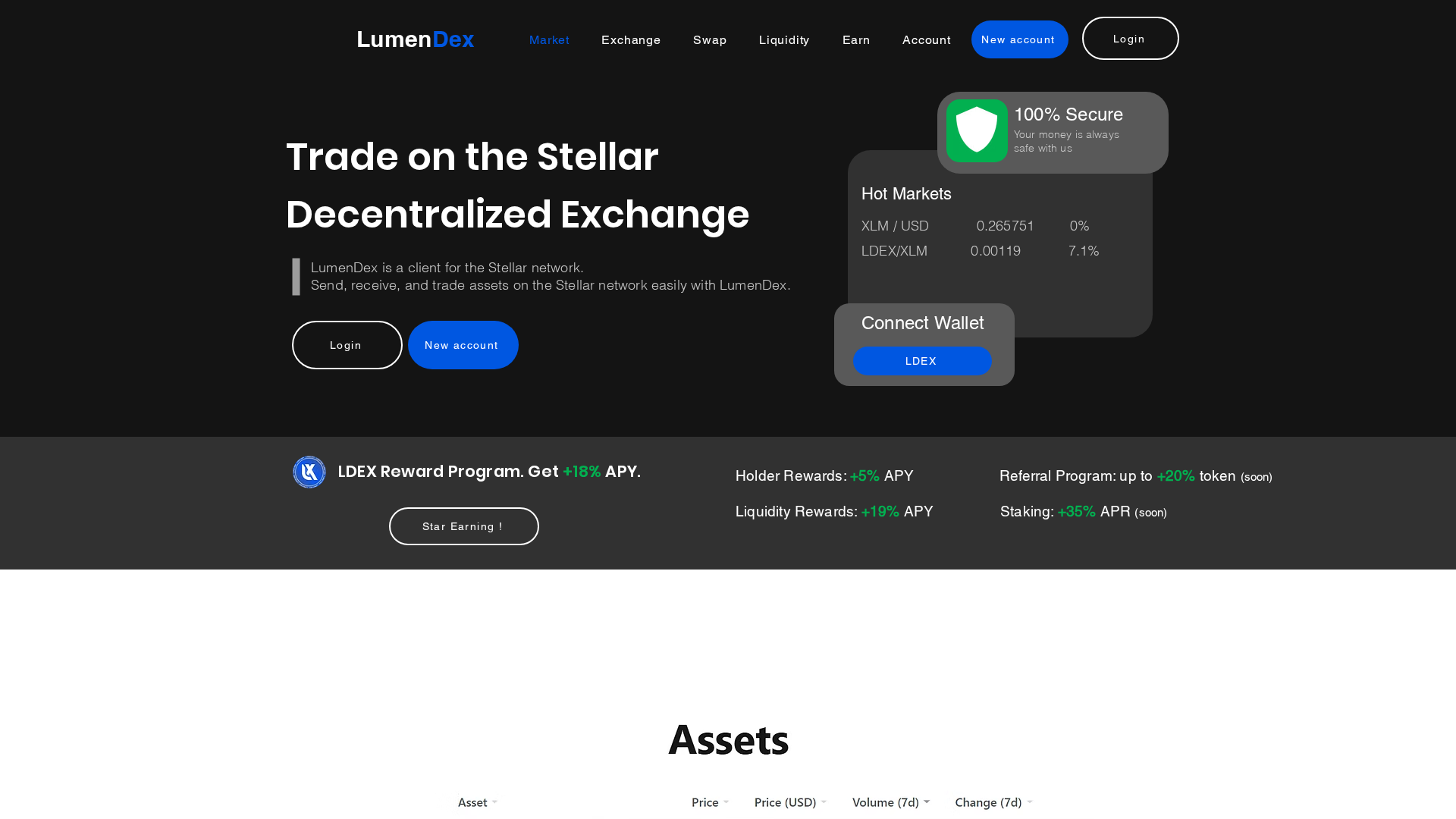 Screenshot of lumendexnetwork.io