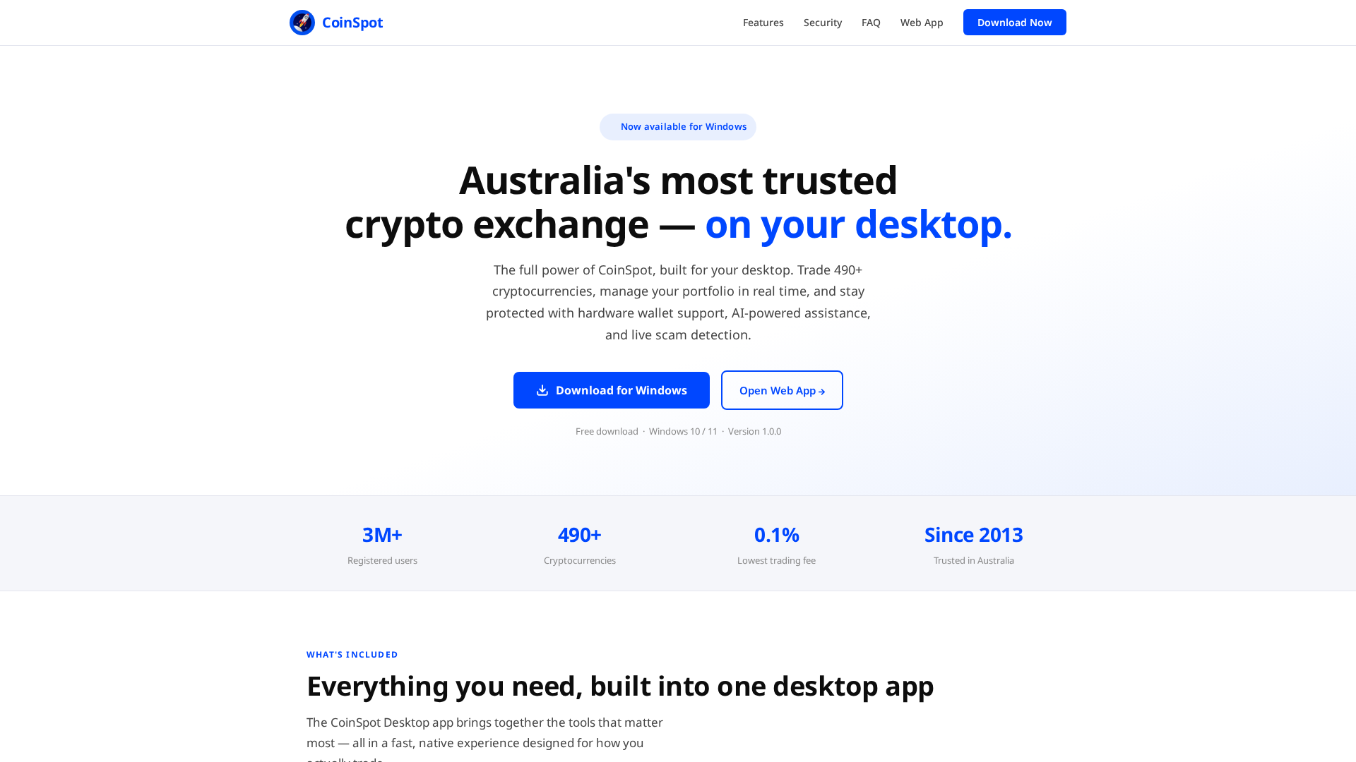 Screenshot of coinspotdesktopapp.com
