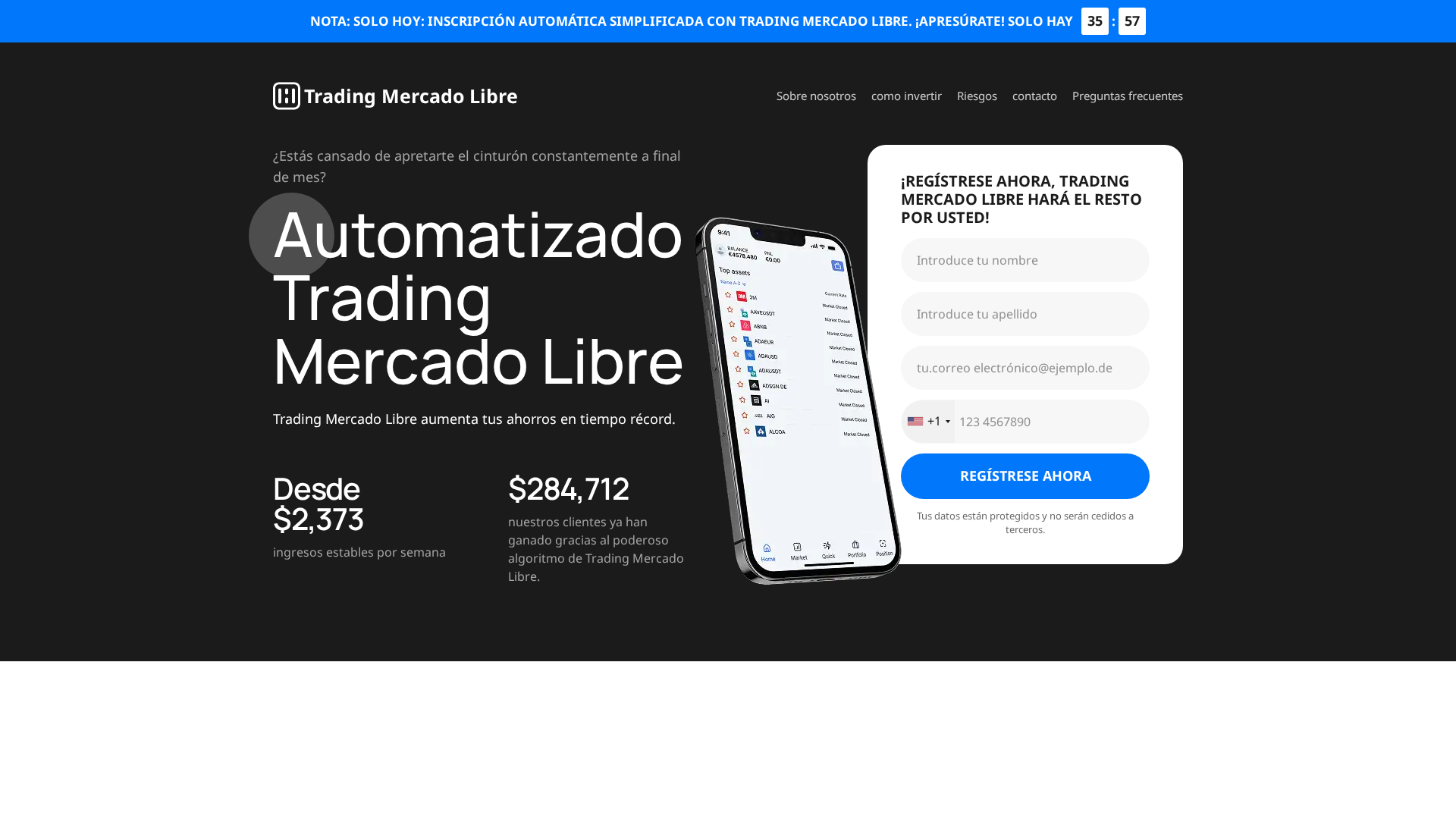 Screenshot of tradingmercadolibre.com