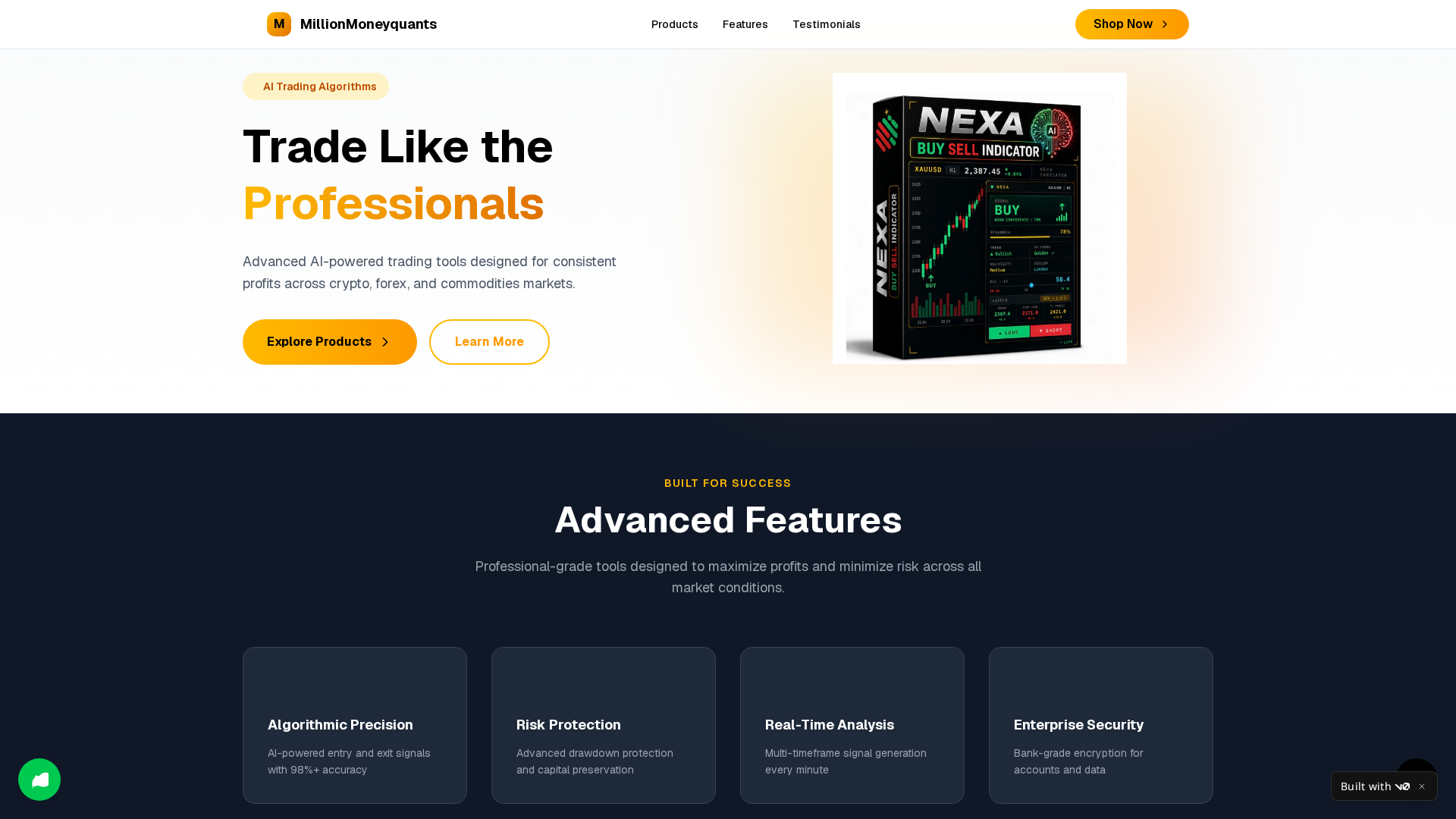 Screenshot of millionmoneyquant.co.uk