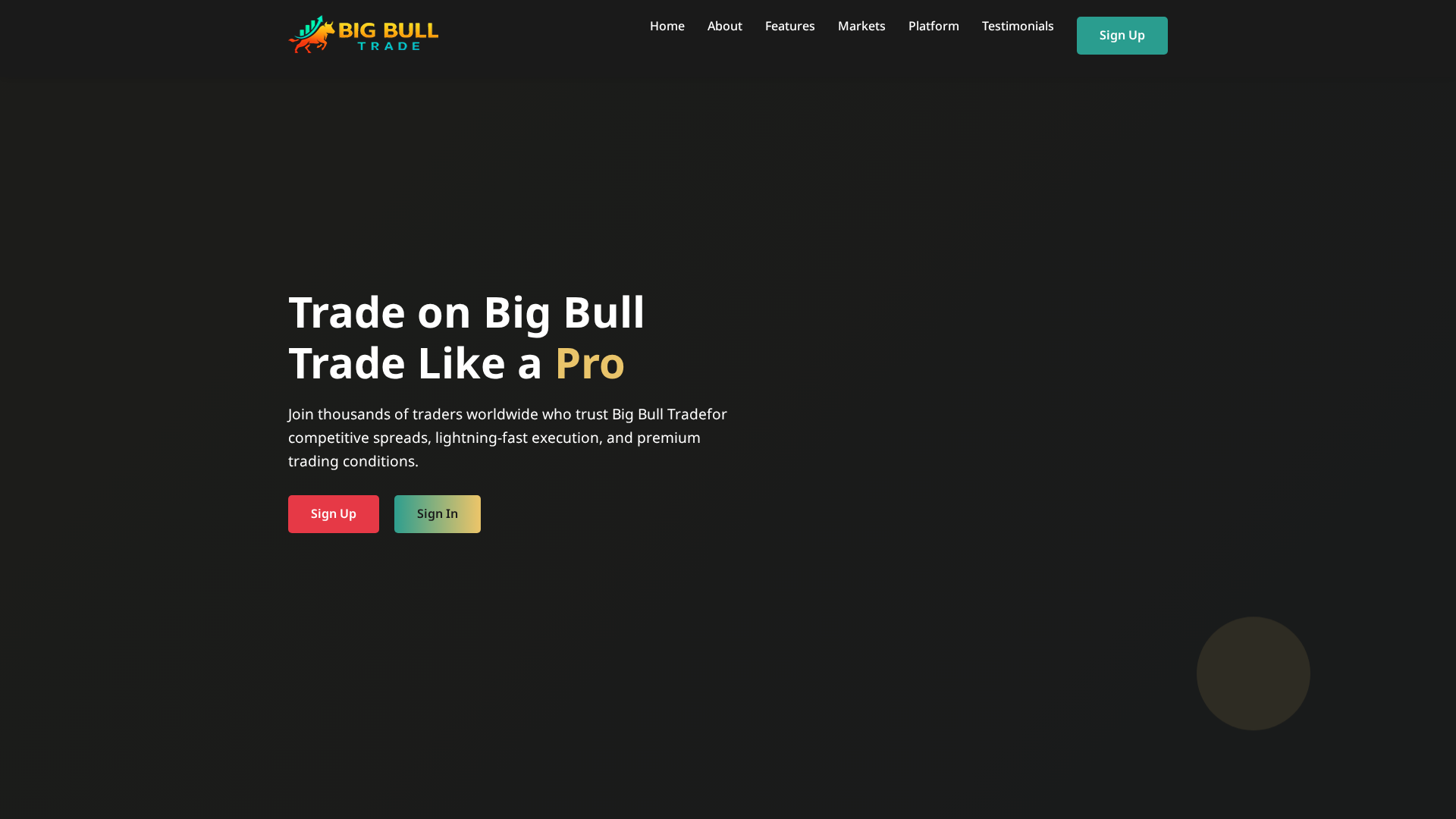 Screenshot of bigbulltrade.live