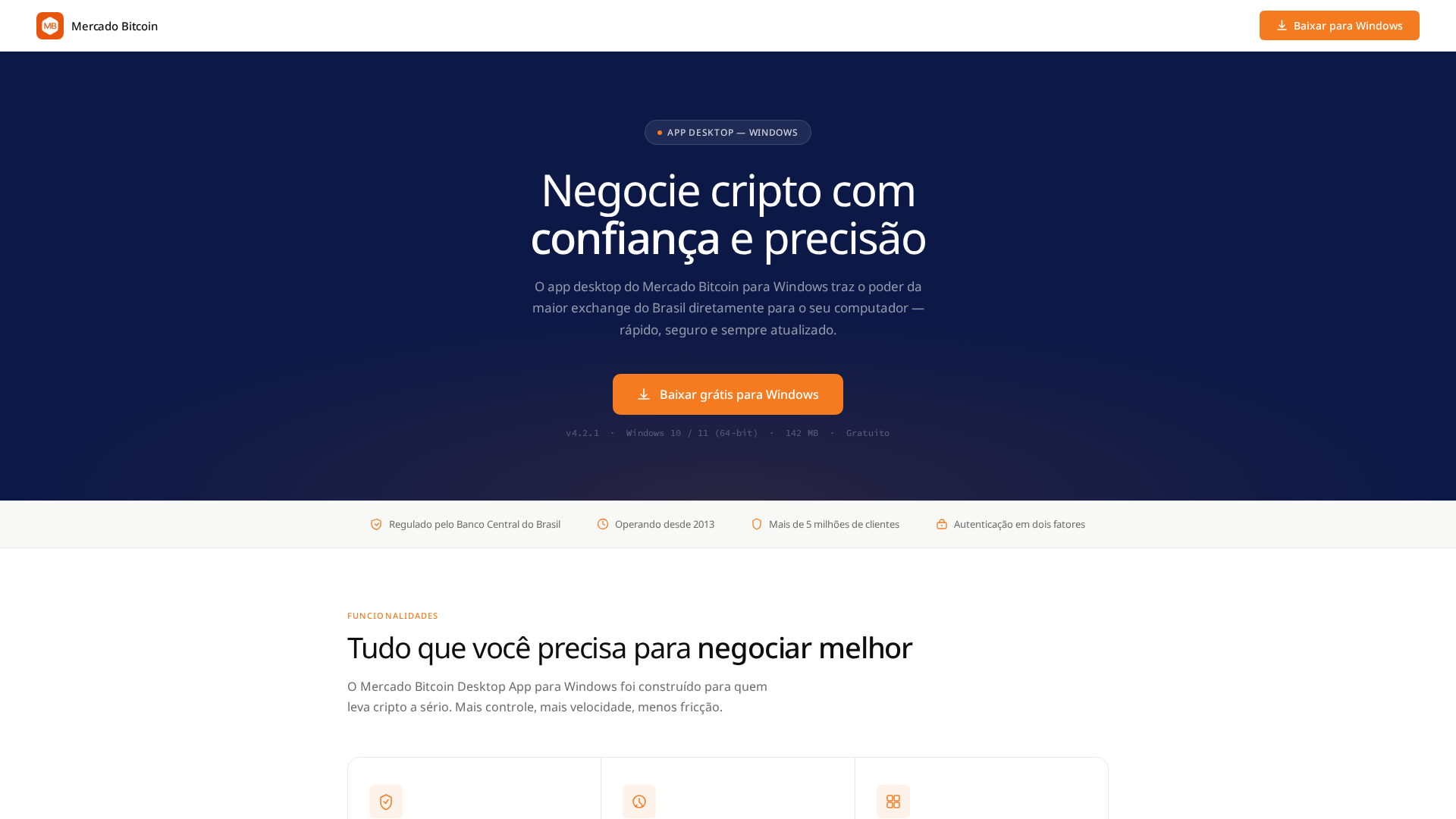 Screenshot of mercadobitcoindesktop.com